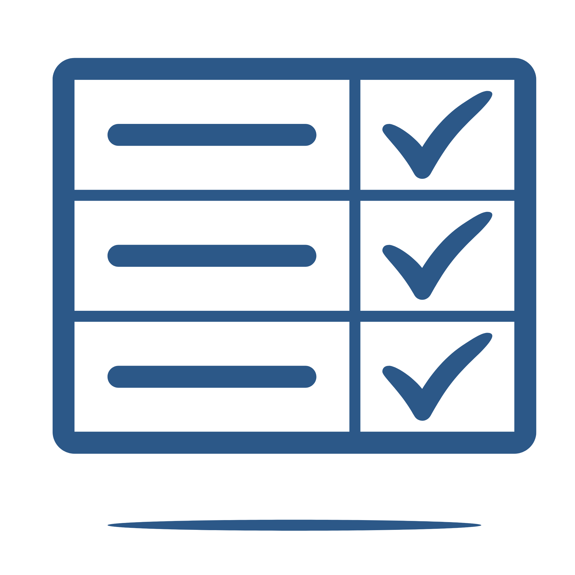 Checklist with three items, each marked with a checkmark.