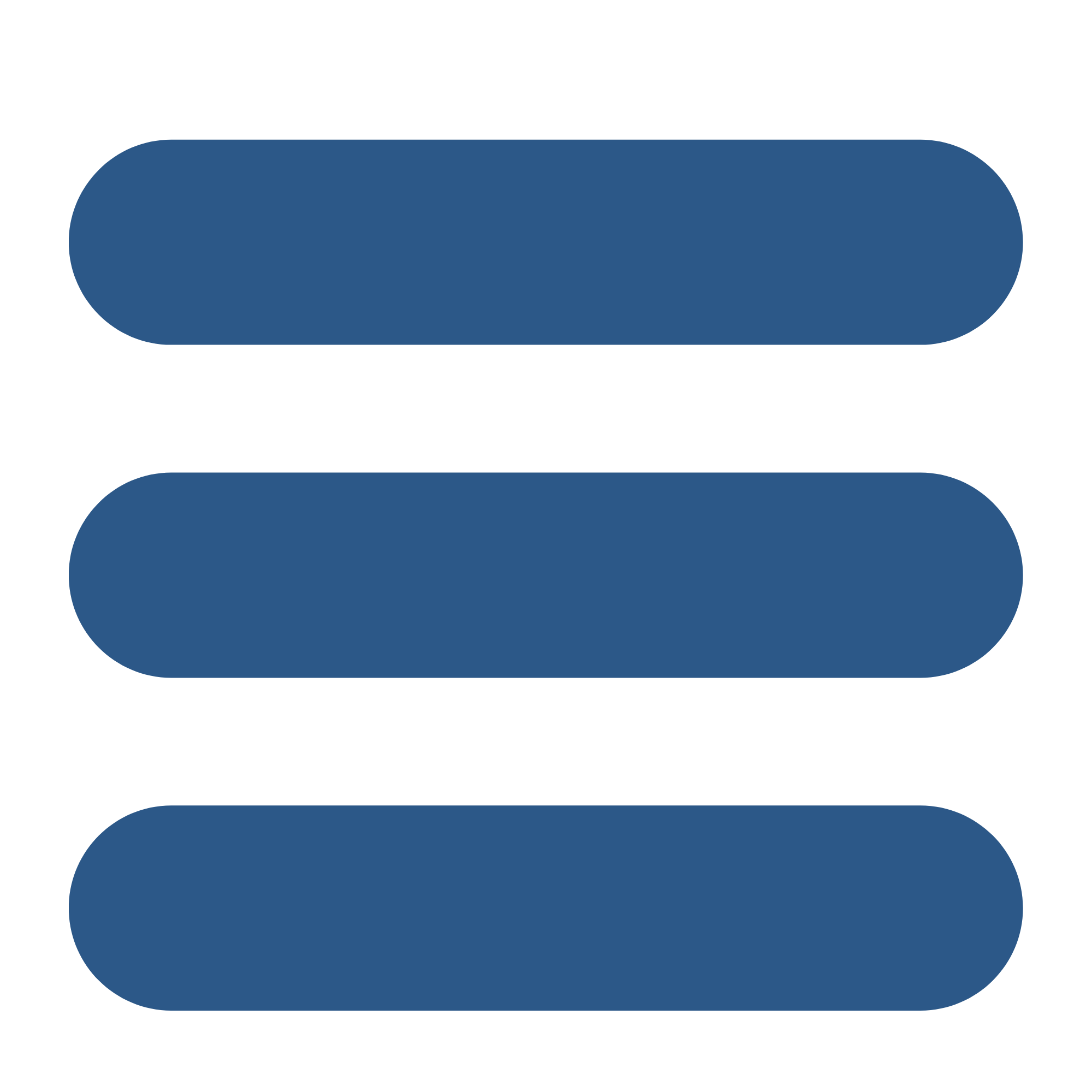 Three dark blue horizontal buttons with rounded edges stacked vertically on a black background.