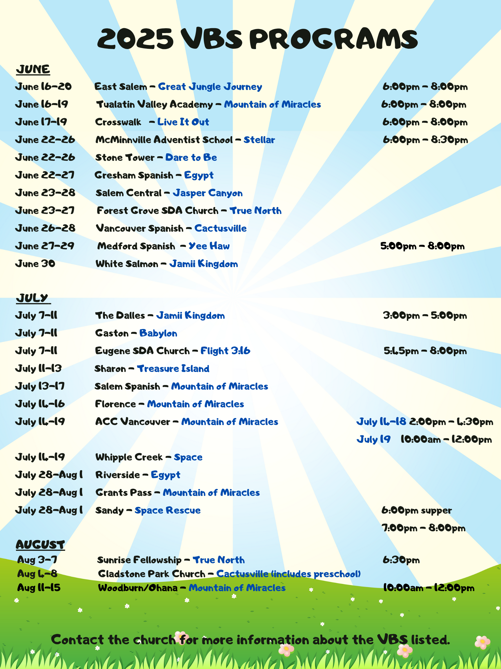 VBS — Oregon Adventist Church Ministries