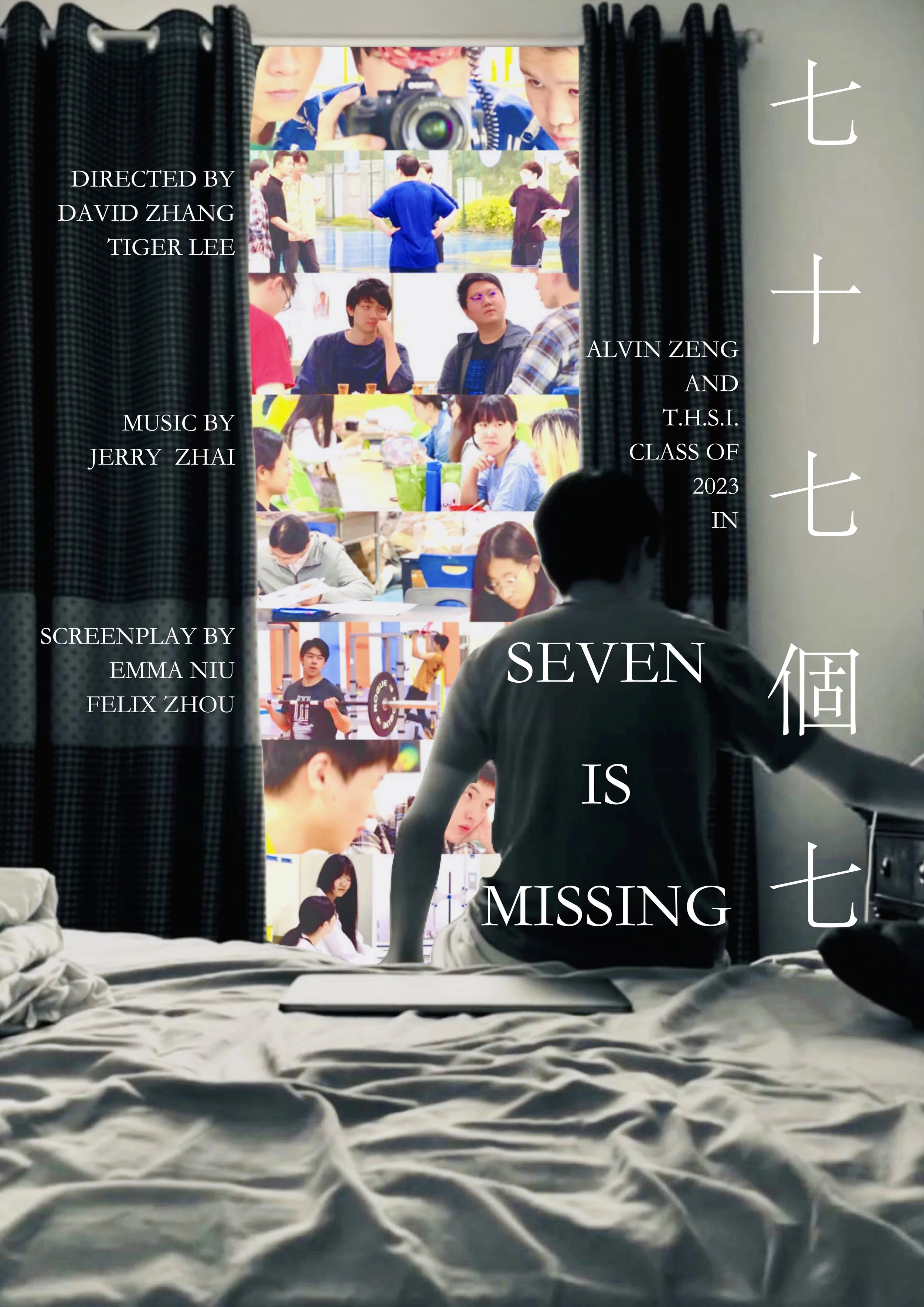 Writer, director, cinematographer, and editor - short film Seven is Missing (2023). Directed by Tiger Lee and David Zhang.
 A mystery about finding a lost friend on the final day of senior year. Click on the image to watch the film.