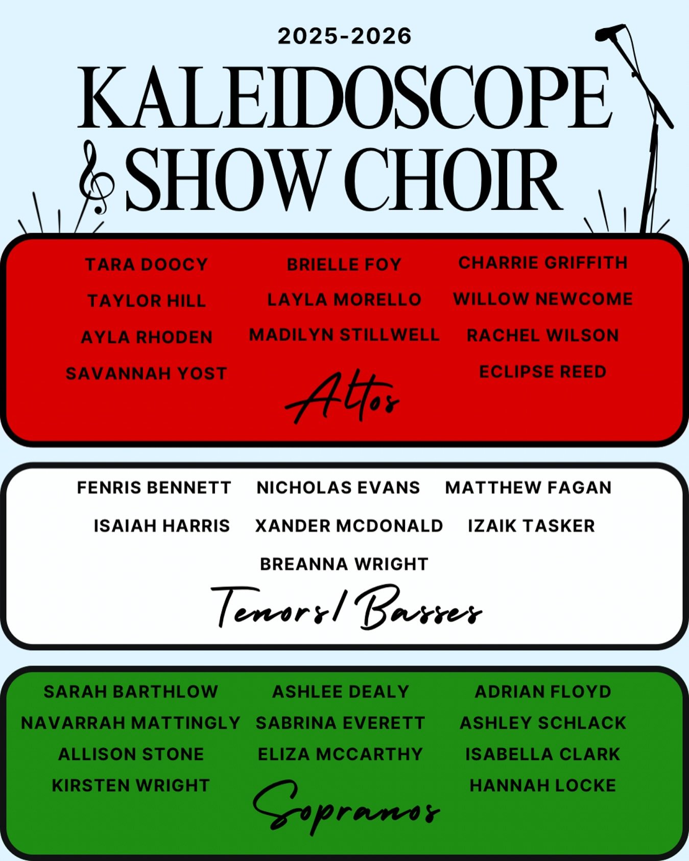 Congratulations to our Kaleidoscope Show Choir&rsquo;s Newest Members of 2025/26! Next year is going to be a great one. ❤️