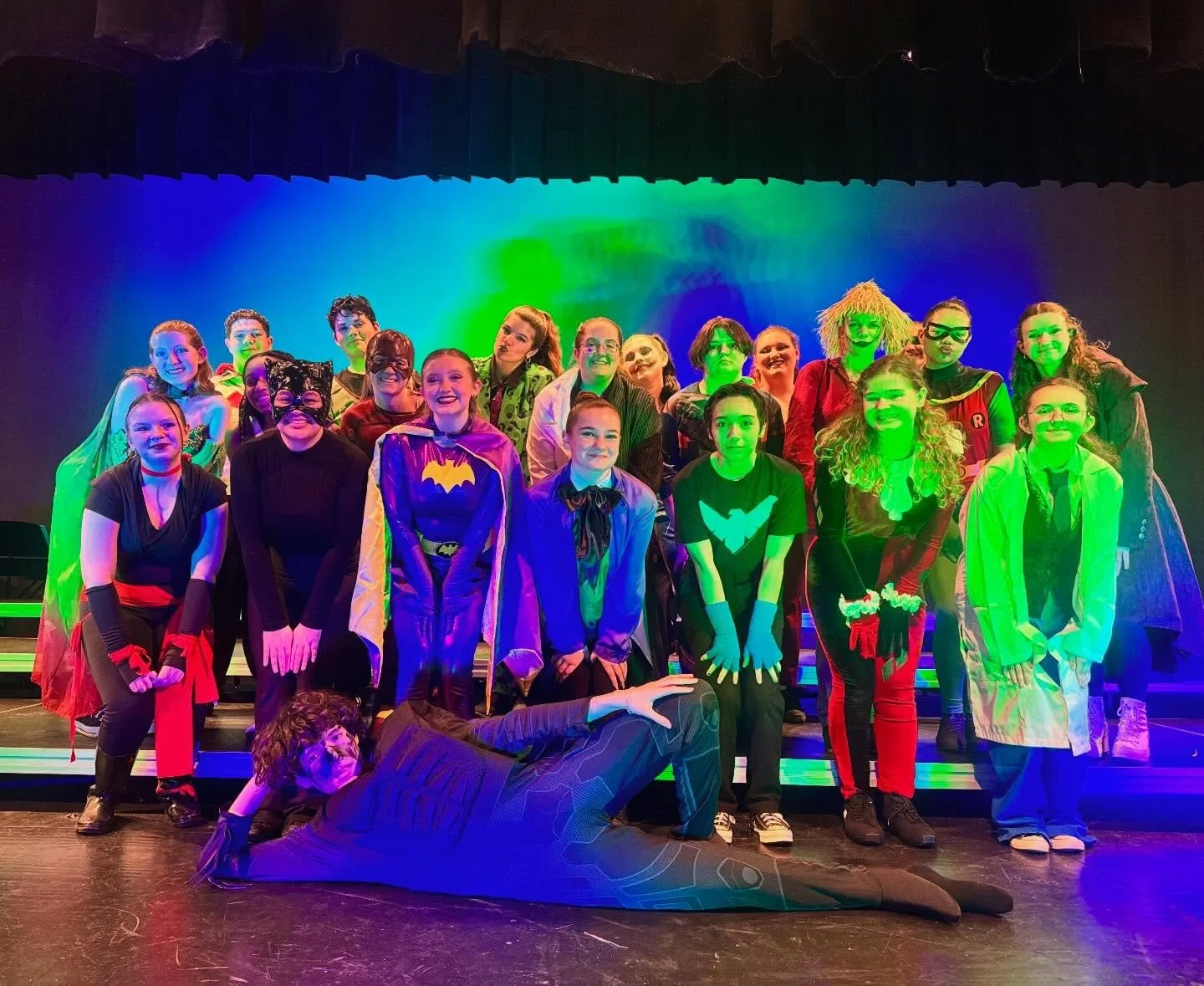 Catch these heroes and villains at @cloverhillchoraldept Mid Atlantic-Spectacular tomorrow!! 🎵 We perform @ 3:20 💜🦇 #showchoir #foryou #musselman #batman #choir