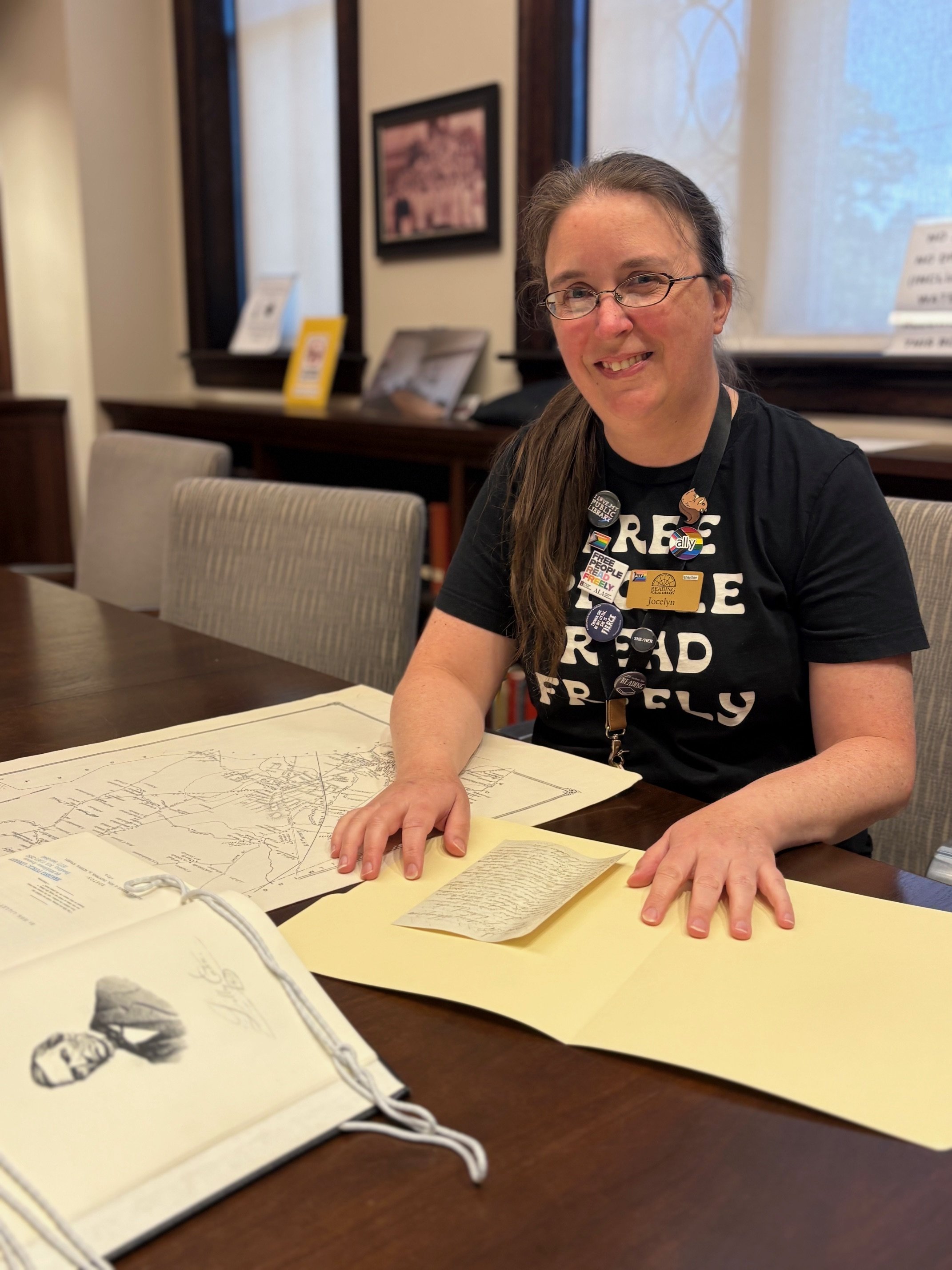 Local History and Genealogy Librarian Jocelyn Gould in the Local History Room.