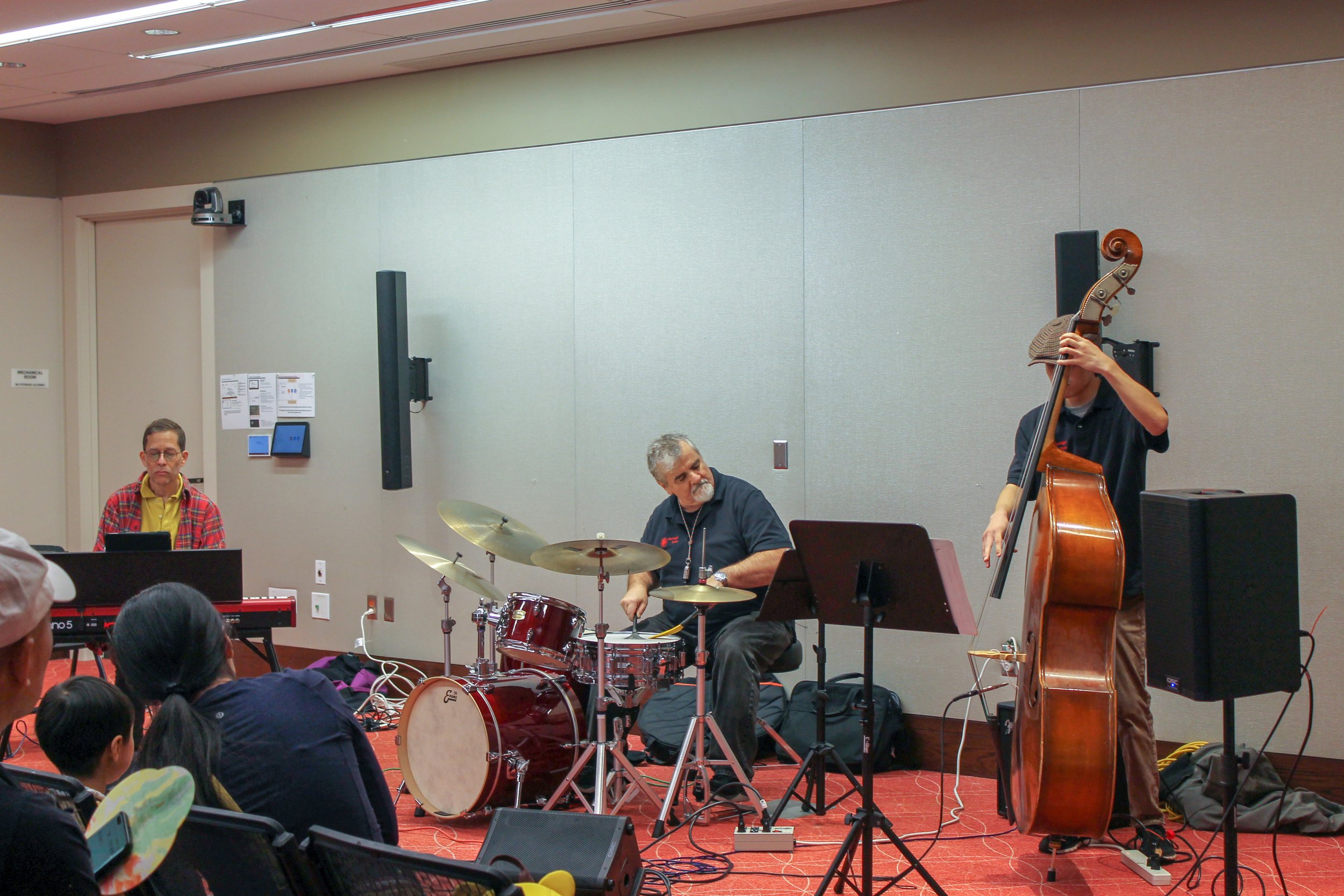 Vertigo Trio performing at the Reading Public LIbrary.