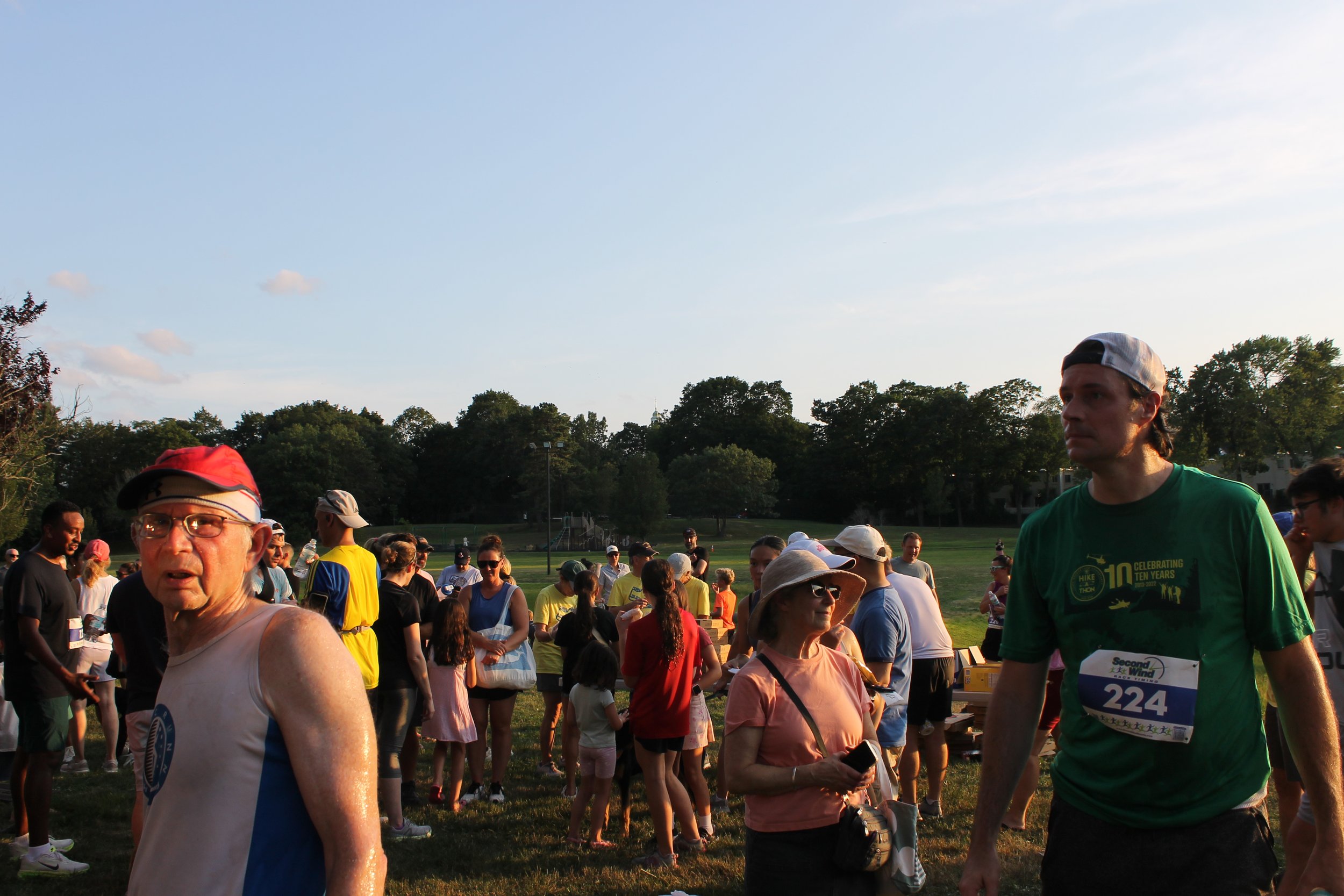 Participants waiting for for the race to complete and the awards ceremony.