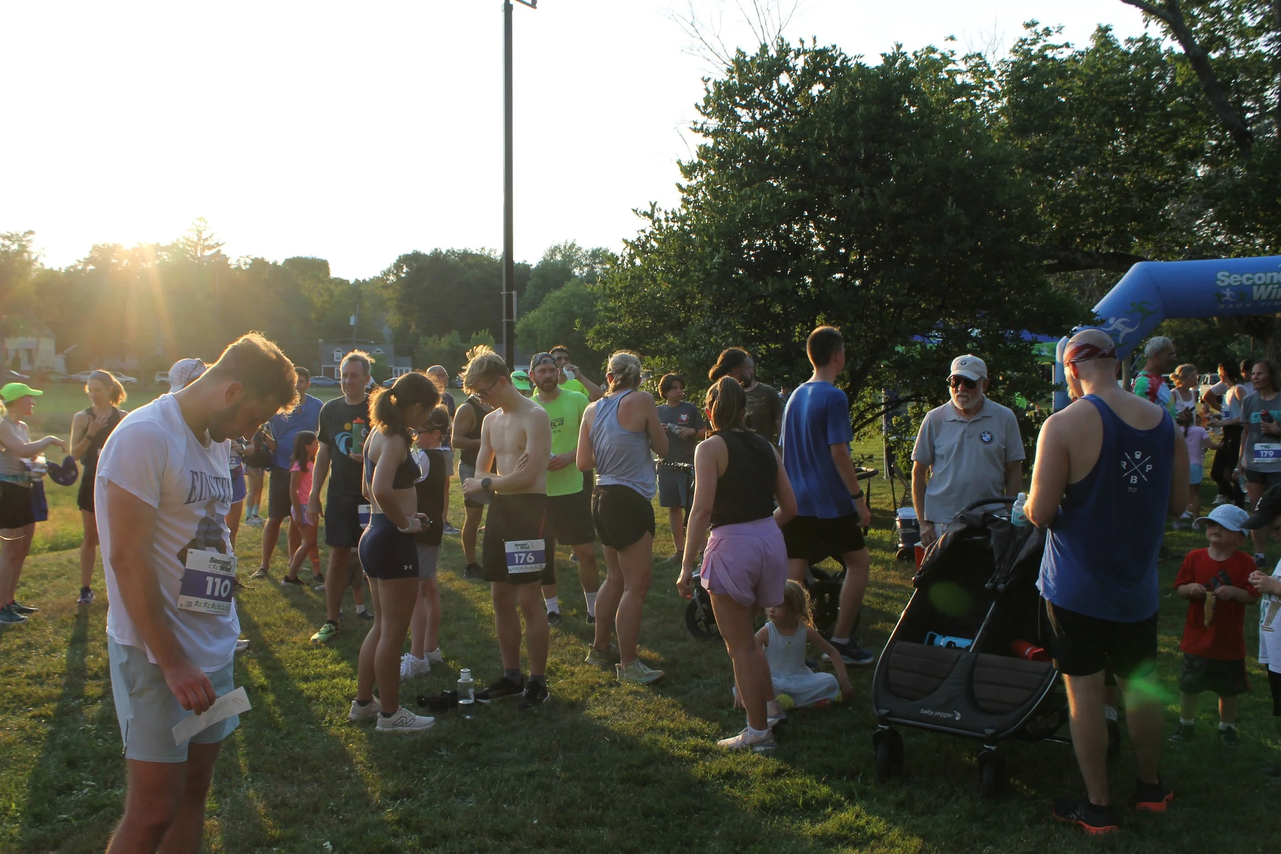 Participants waiting for for the race to complete and the awards ceremony.