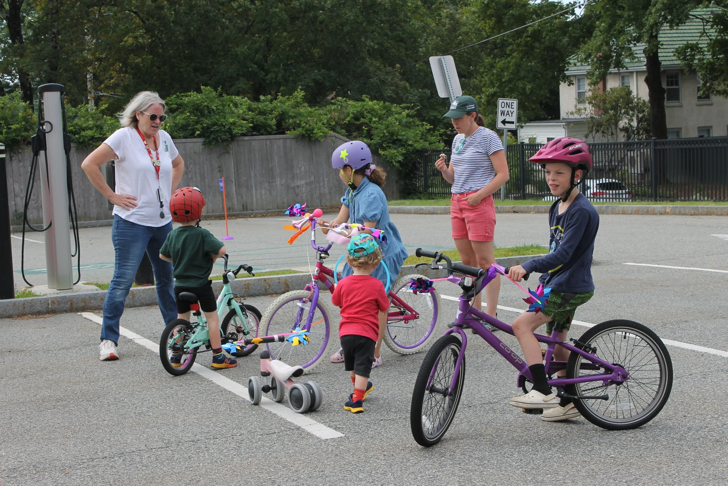 RPL Staff Cate Zannino gathering participants at the Bike Rally on August 14, 2025.
