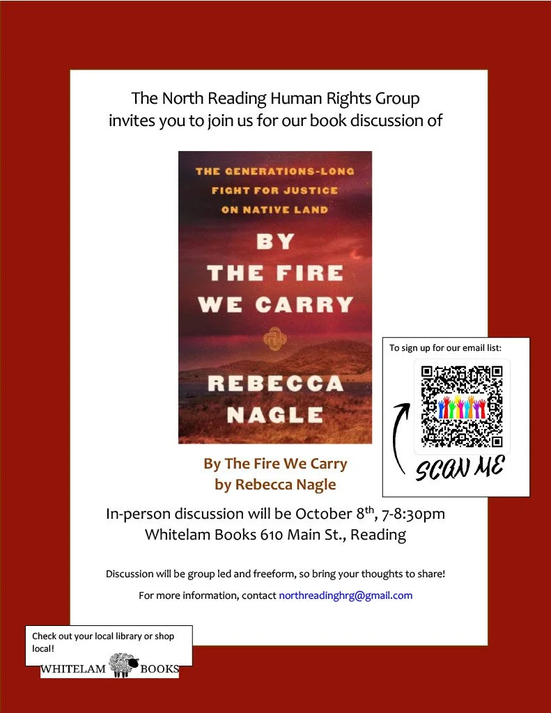 North Reading Human Rights Group to host book discussion of By The Fire We Carry