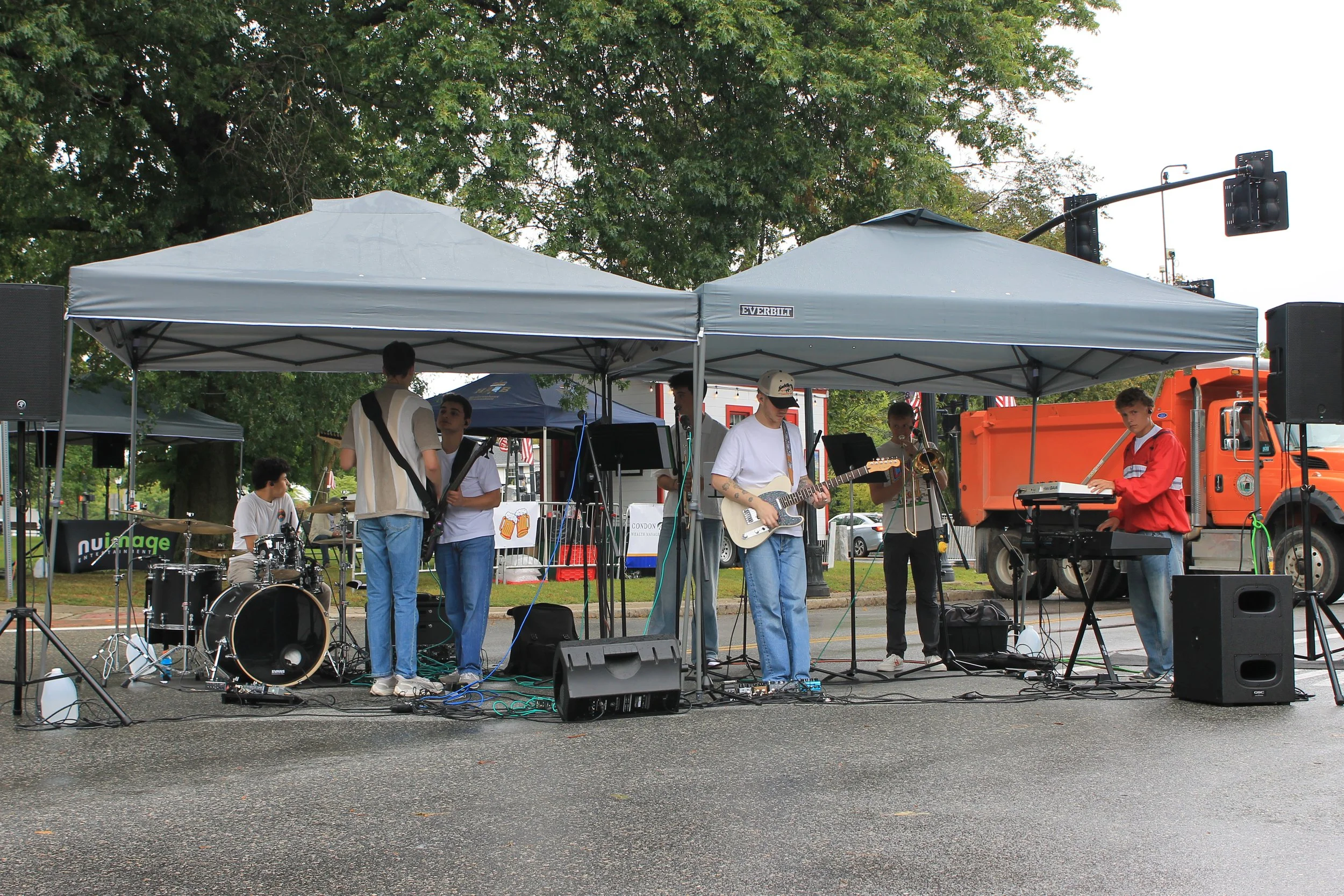 The Local 52 performing on Woburn Street at the Reading Fall Street Faire on September 7, 2025.