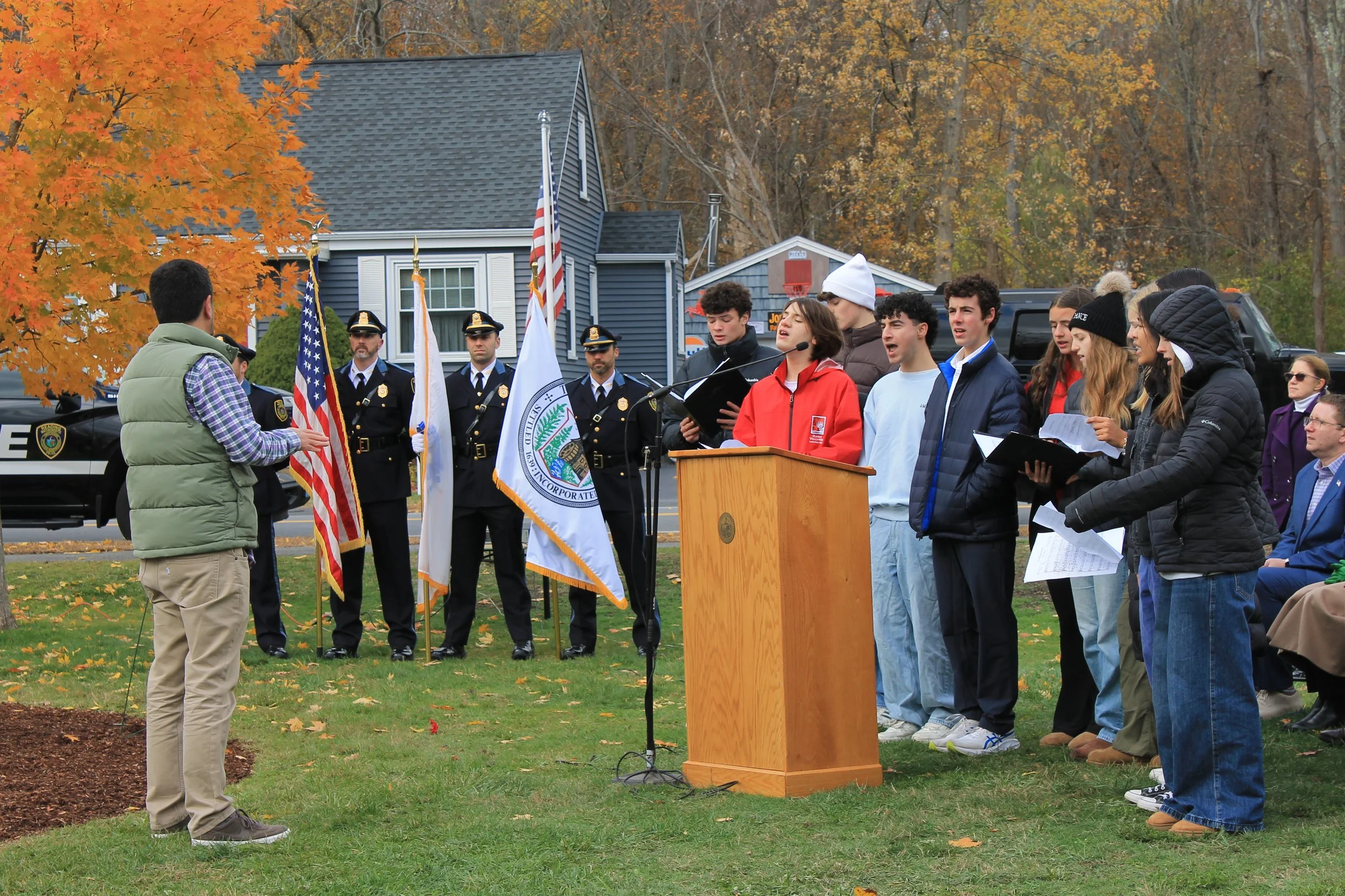 RMHS Choir singing America the Great at the Veterans Day Ceremony at Memorial Park.