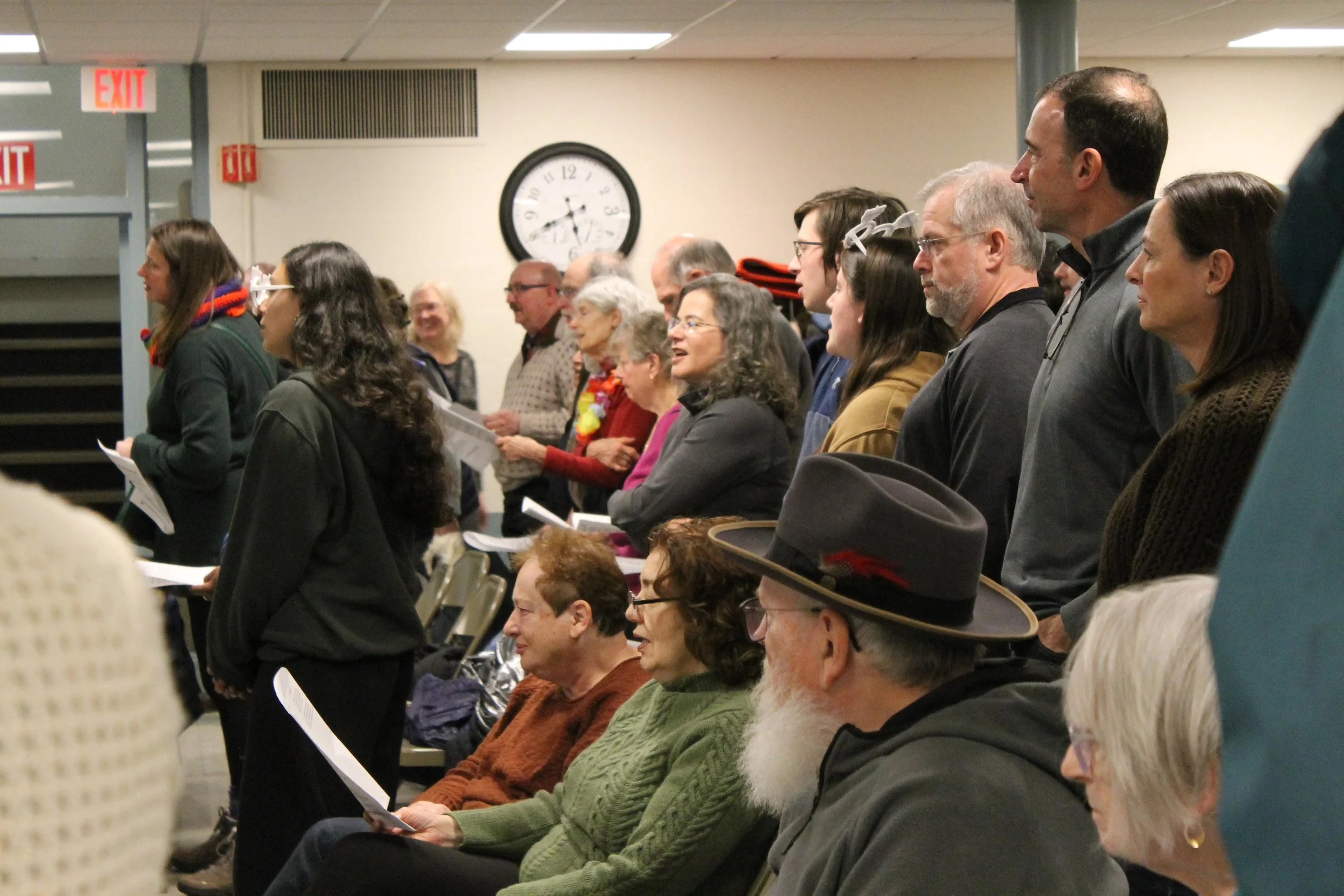Attendees observing the program at the Menorah Lighting.