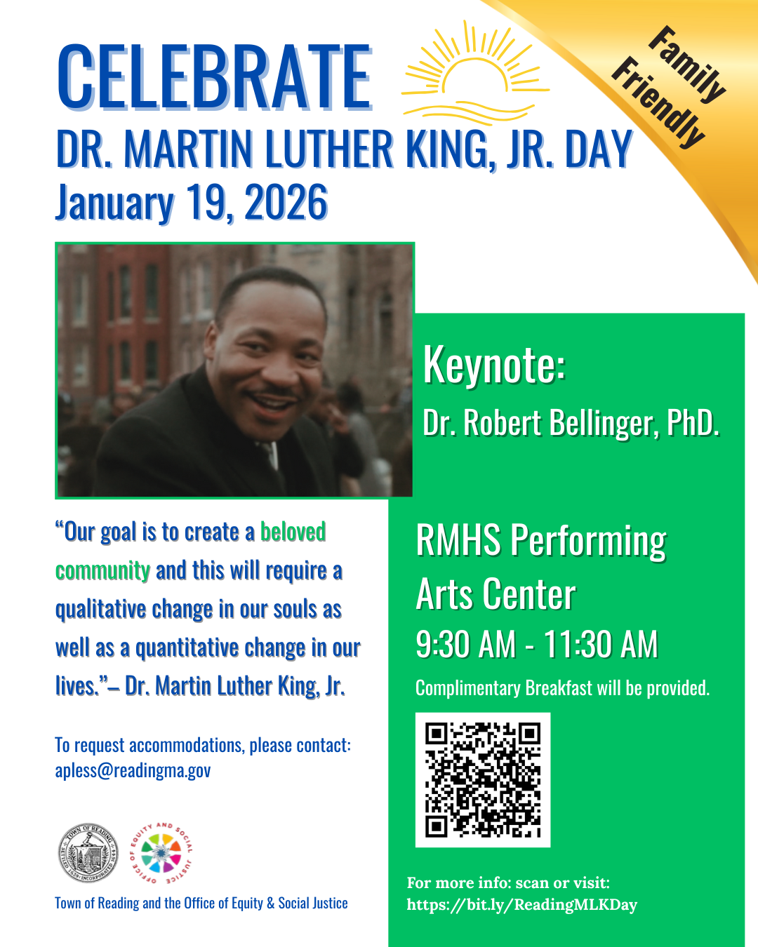 Reading community invited to celebrate Dr. Martin Luther King, Jr. Day on January 19