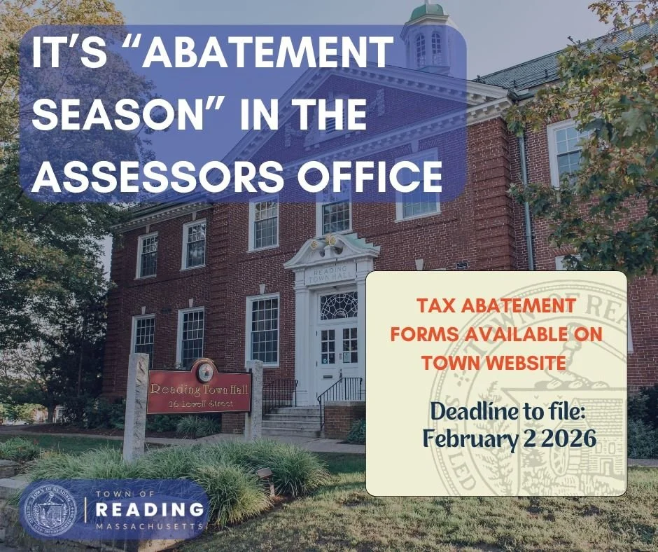 Reading Assessor’s Office announces start of 2026 Abatement Season