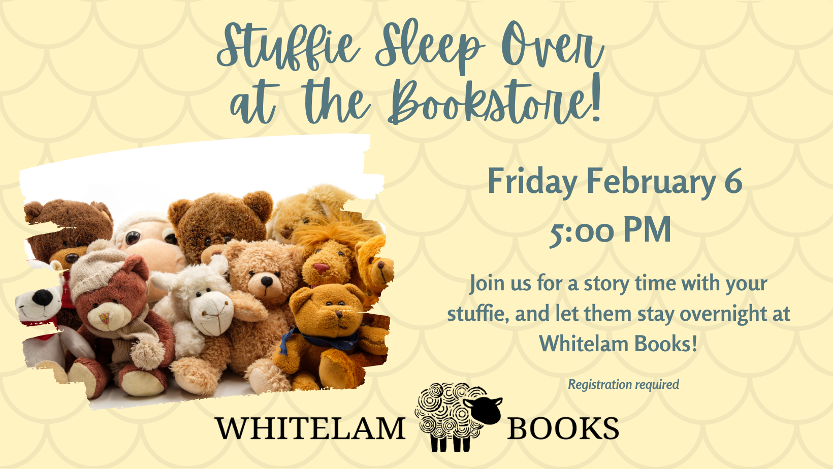 Whitelam Books to Host Stuffie Story Time and Sleep Over
