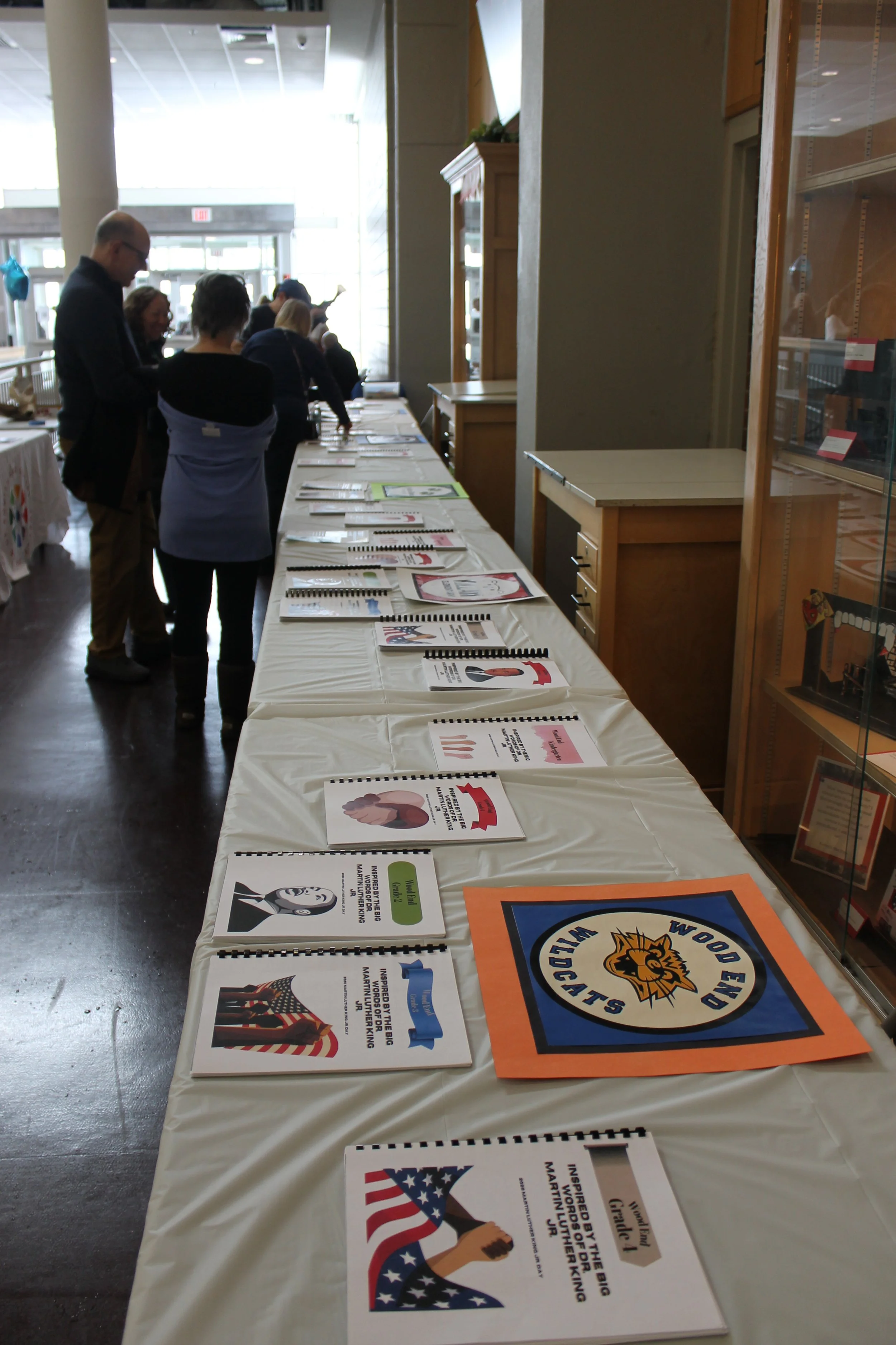 Each book represents an elementary school grade in Reading’s district-wide art project, featuring student illustrations inspired by what their assigned Dr. King quote meant to them. 