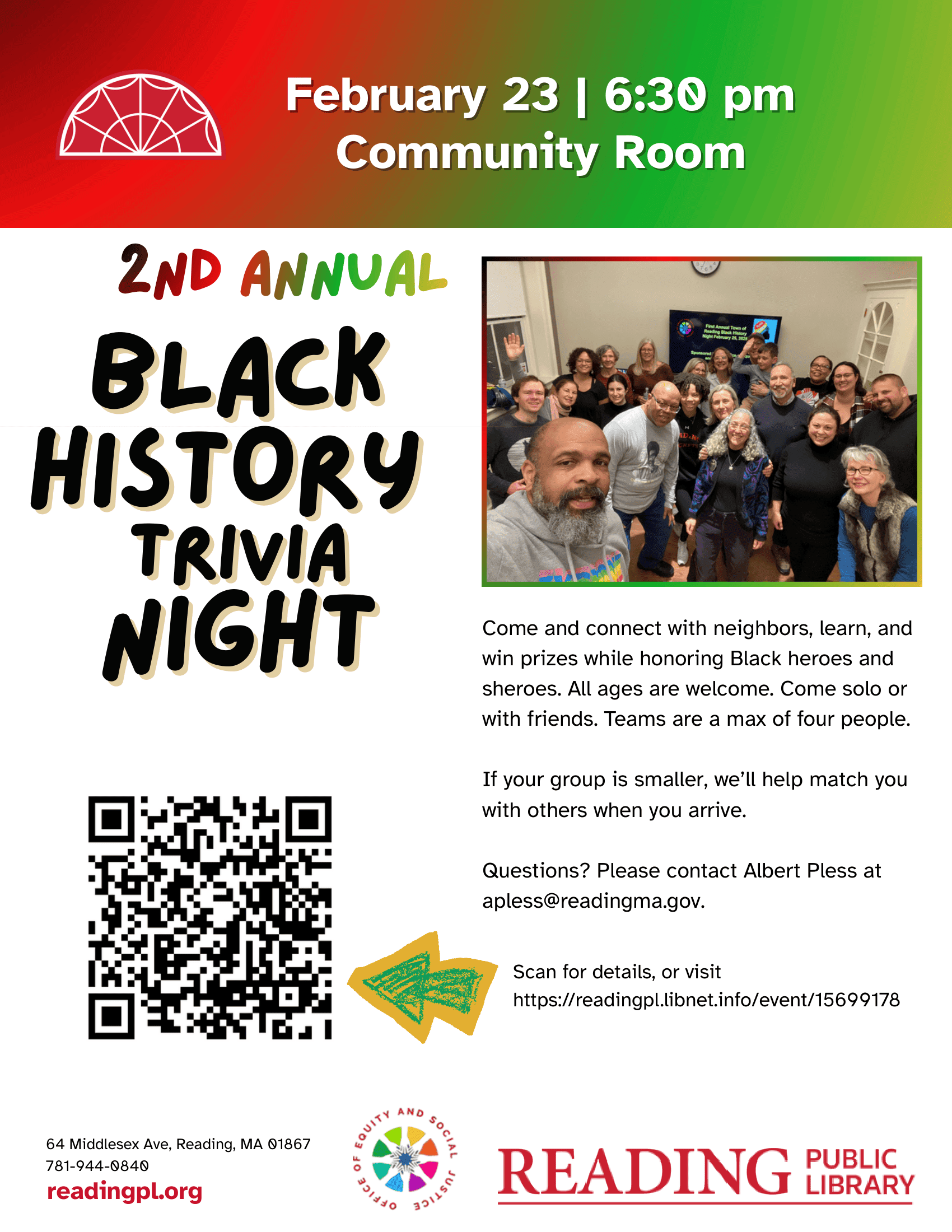 Black History Trivia Night returns to Reading Public Library