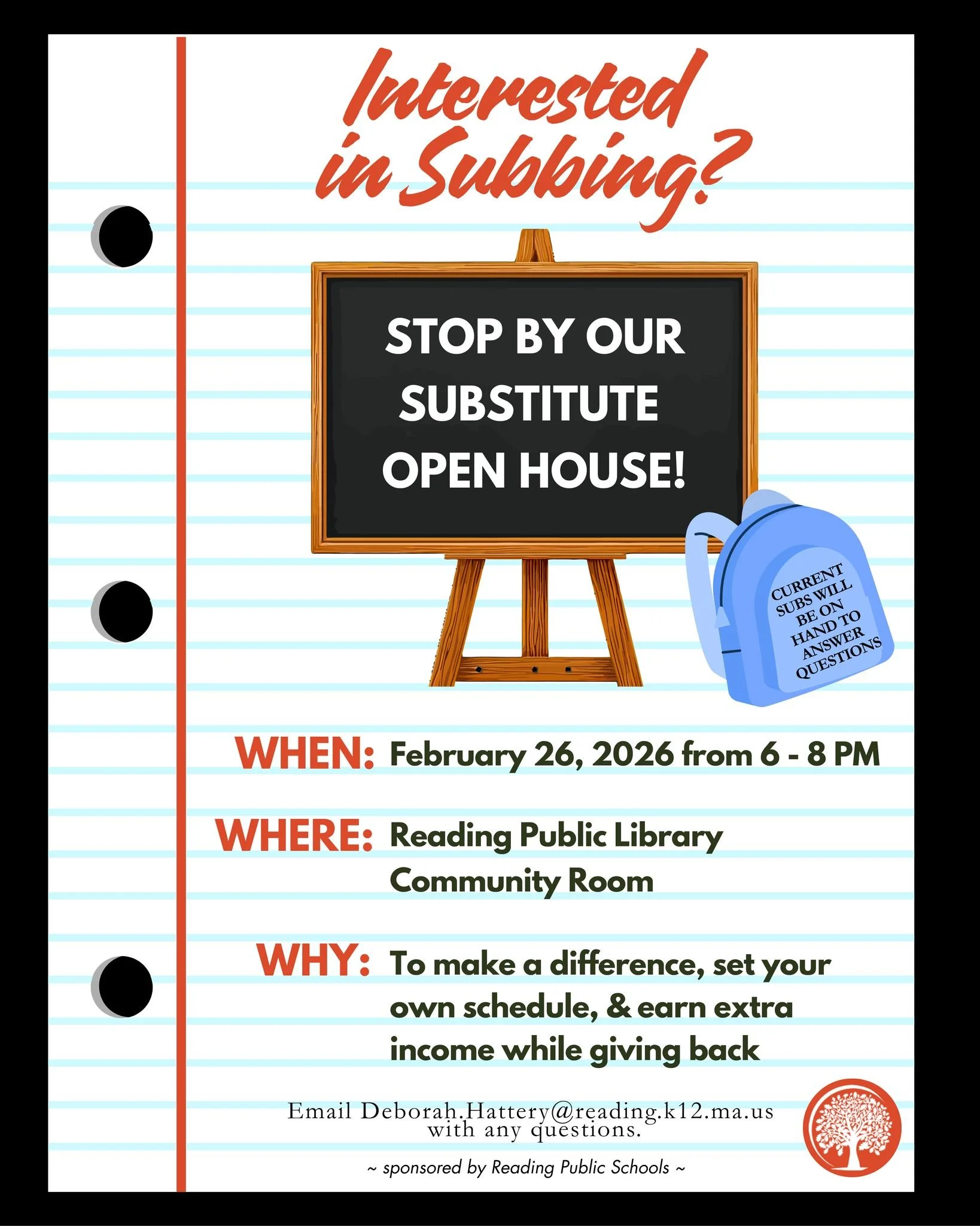 Reading Public Schools hosting Substitute Teacher Open House on Feb. 26