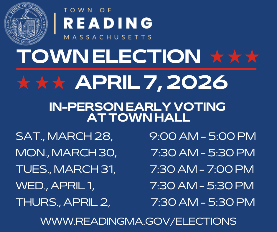 Early in-person voting available at Reading Town Hall for April election
