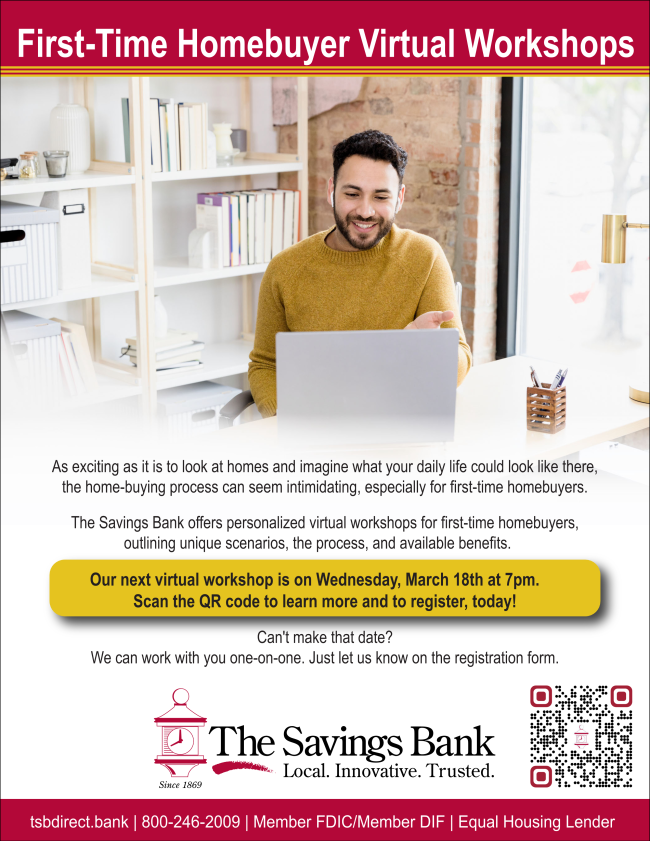 First-Time Homebuyer Virtual Workshop offered by The Savings Bank