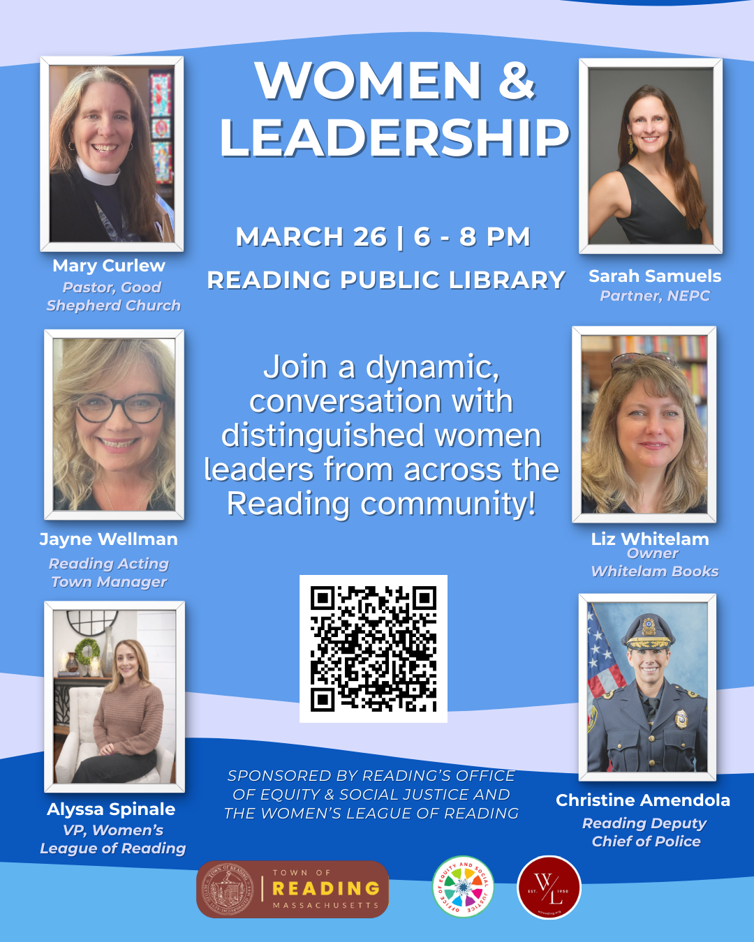 Meet 5 of Reading's women leaders at a special program on March 26, presented by the Office of Equity and Social Justice and the Women's League of Reading