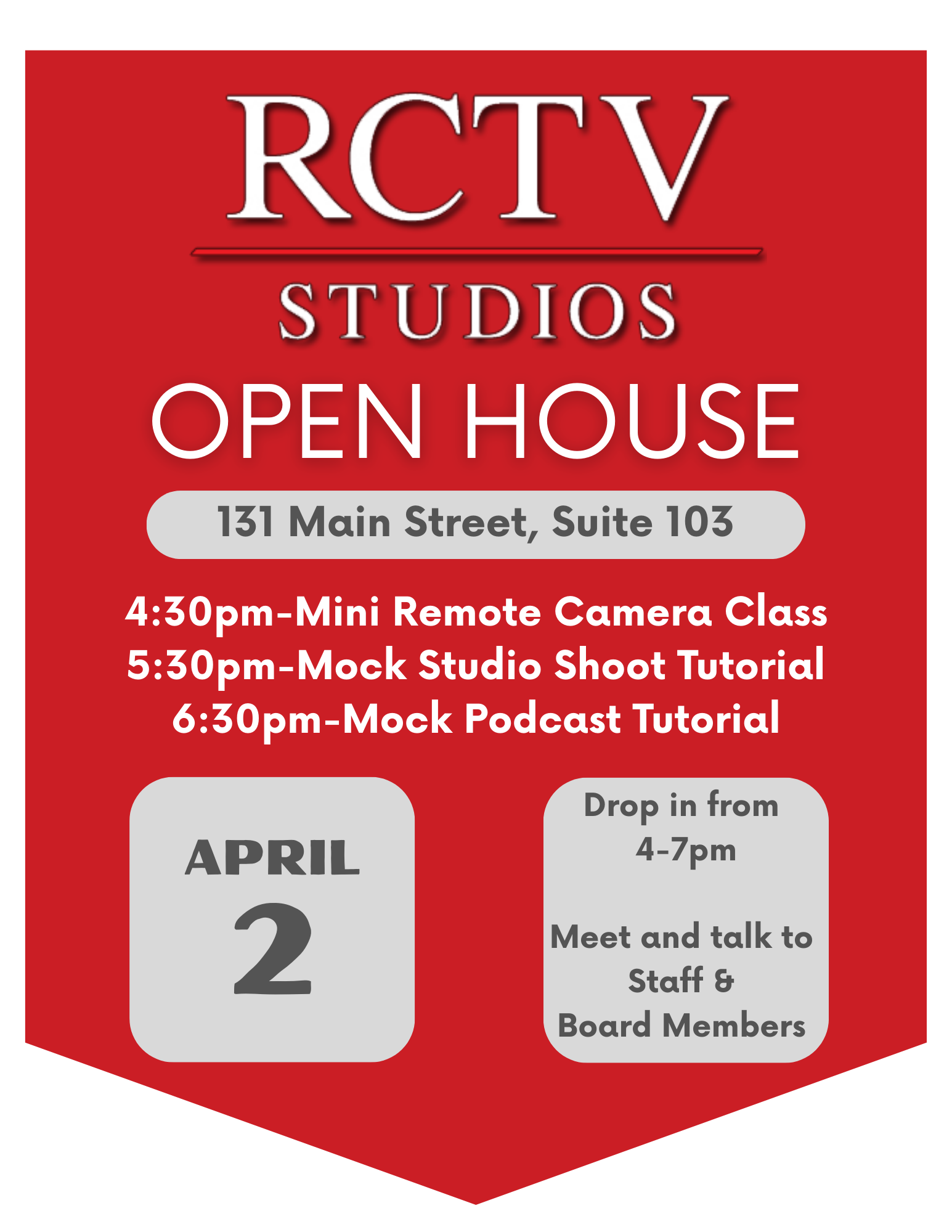 RCTV invites community to Open House and Studio Tours