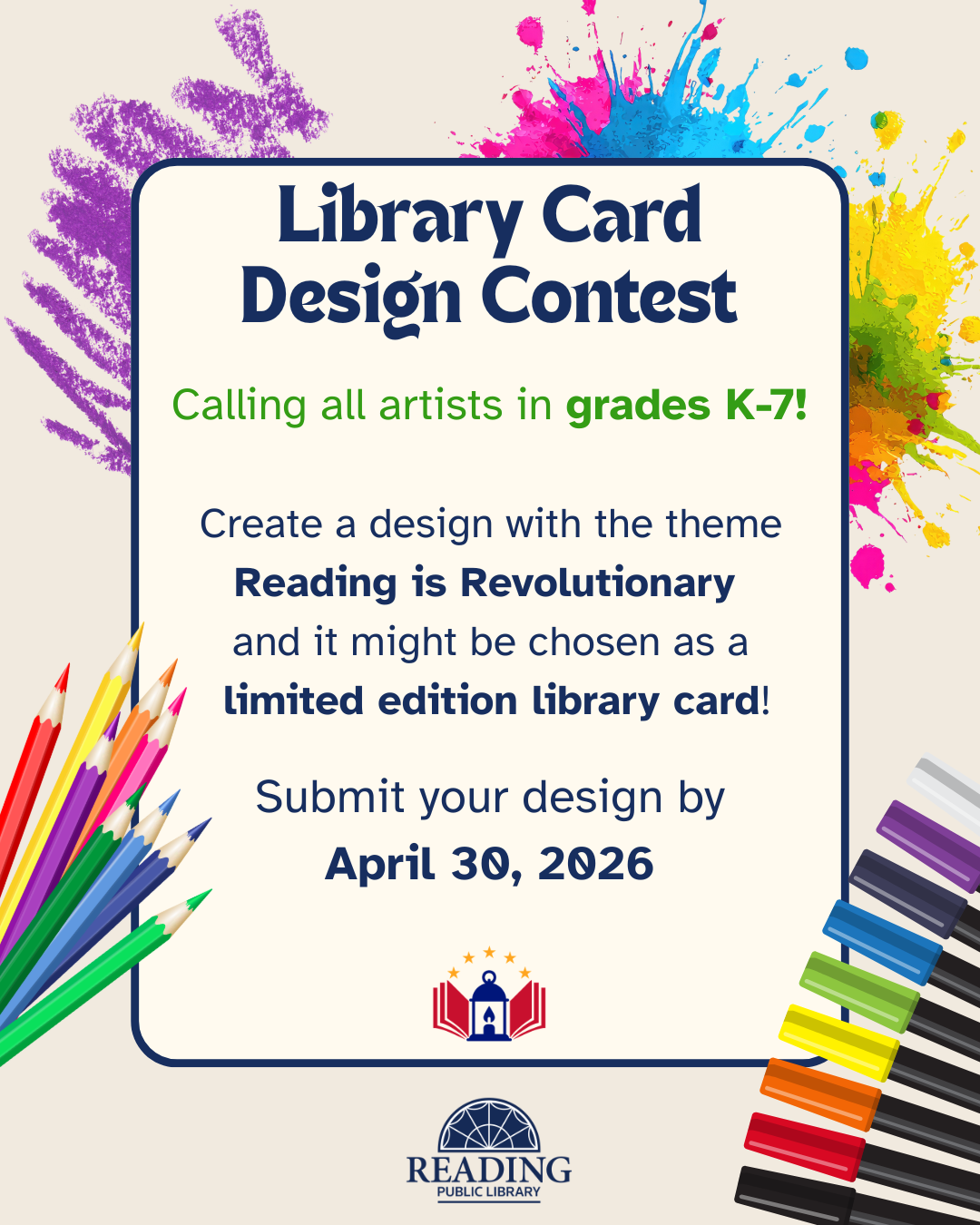 Reading Public Library launches youth library card design contest