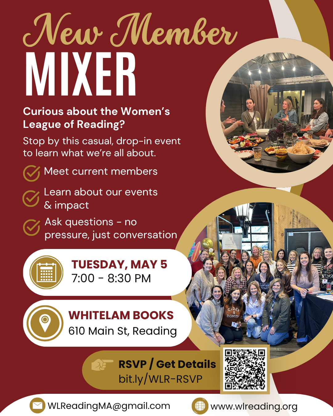Women’s League of Reading to Host “New Member Mixer” at Whitelam Books 