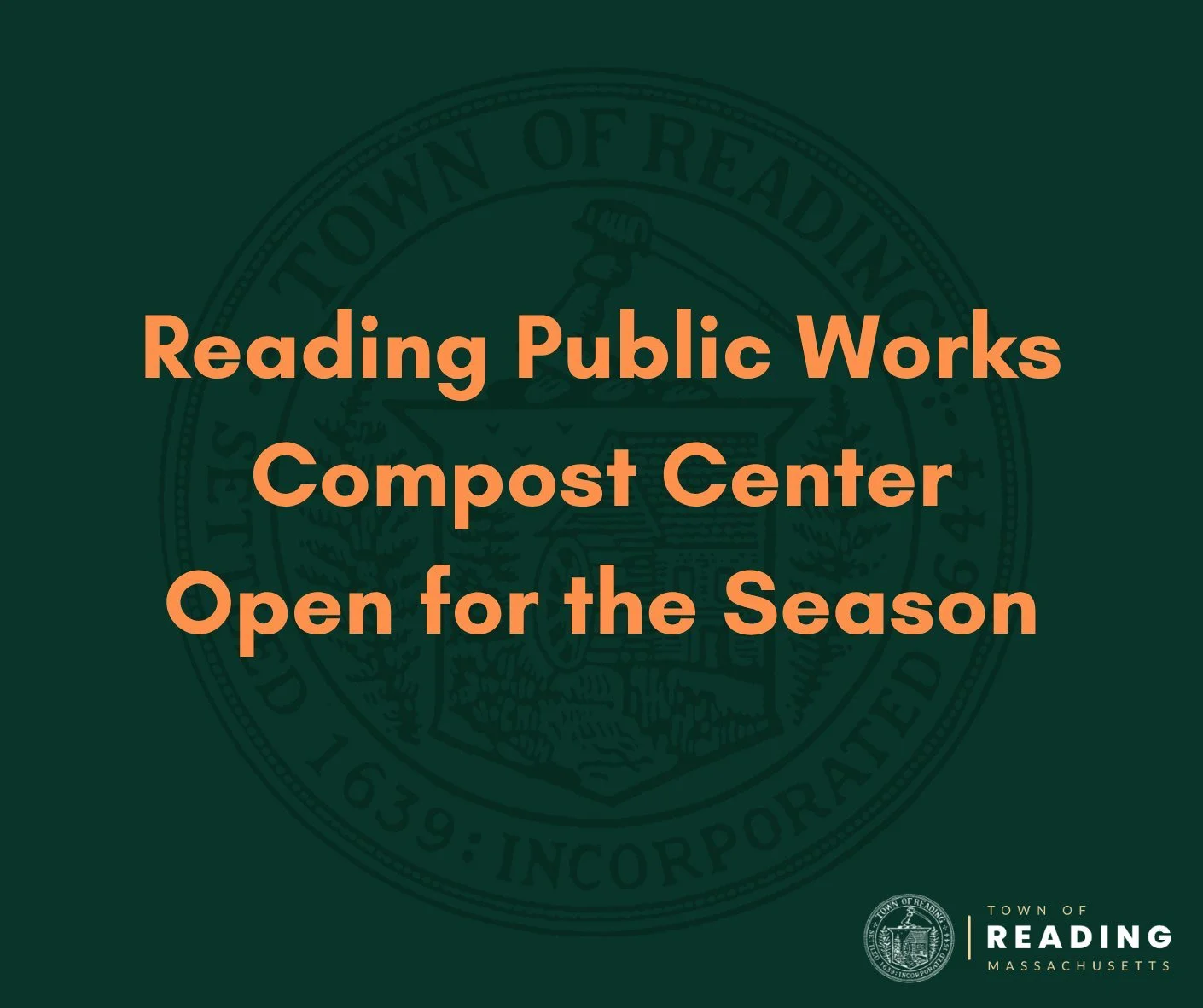 Compost Center open for 2026 Season on Strout Ave