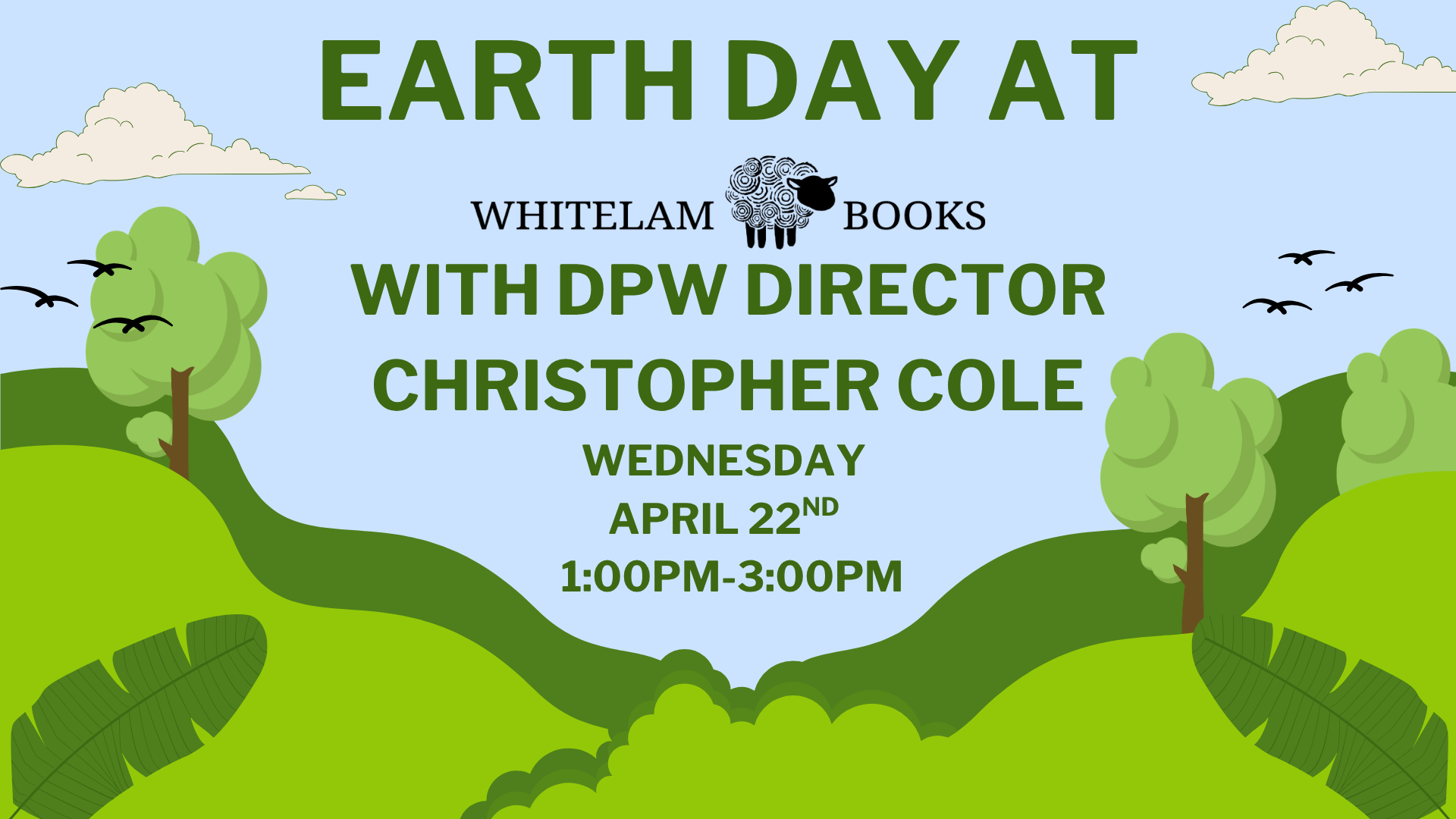 Whitelam Books to Host Christopher Cole, Reading Director of Public Works, for Recycling and Composting Tips on Earth Day