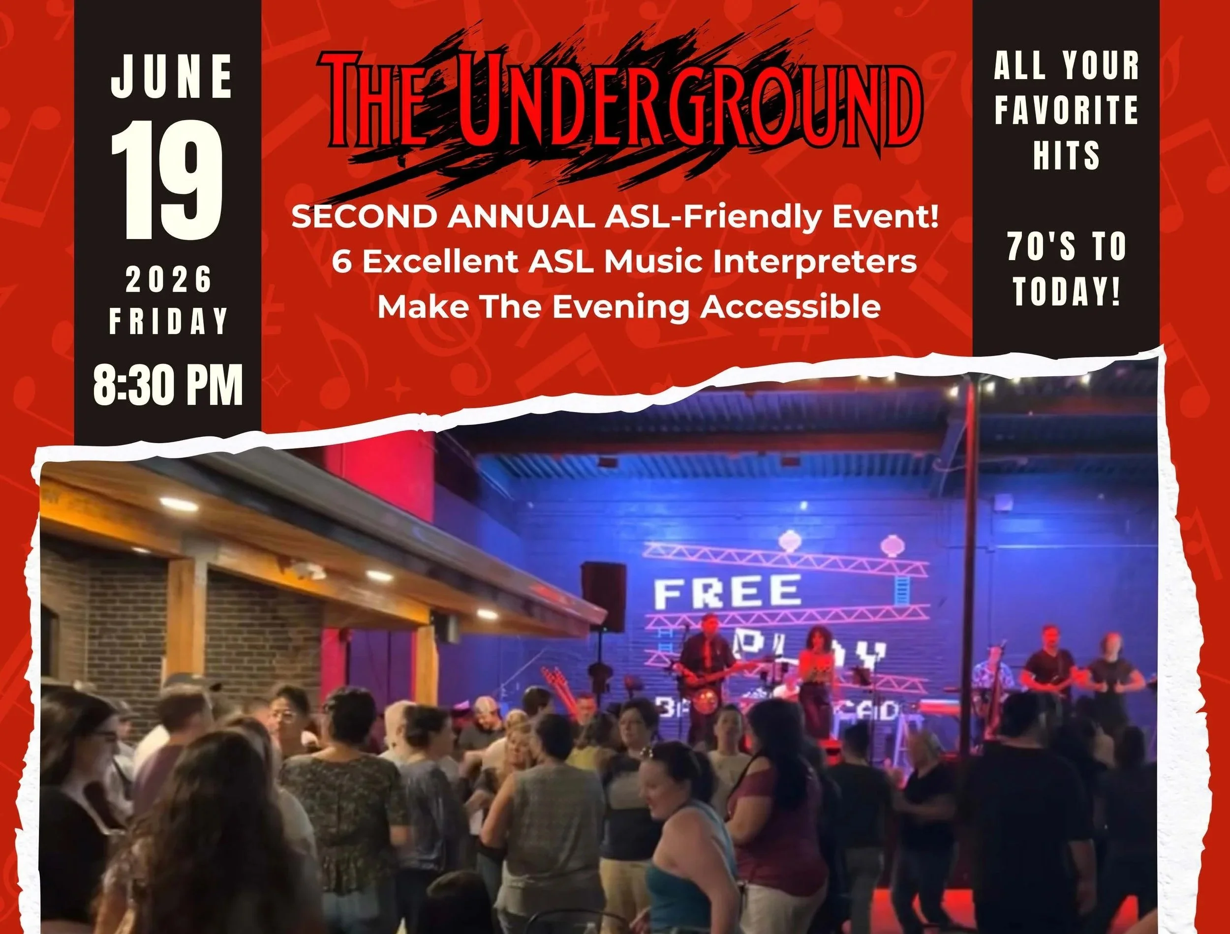The Underground to Host Second Annual  ASL-Friendly Live Music Event at Free Play Bar &amp; Arcade