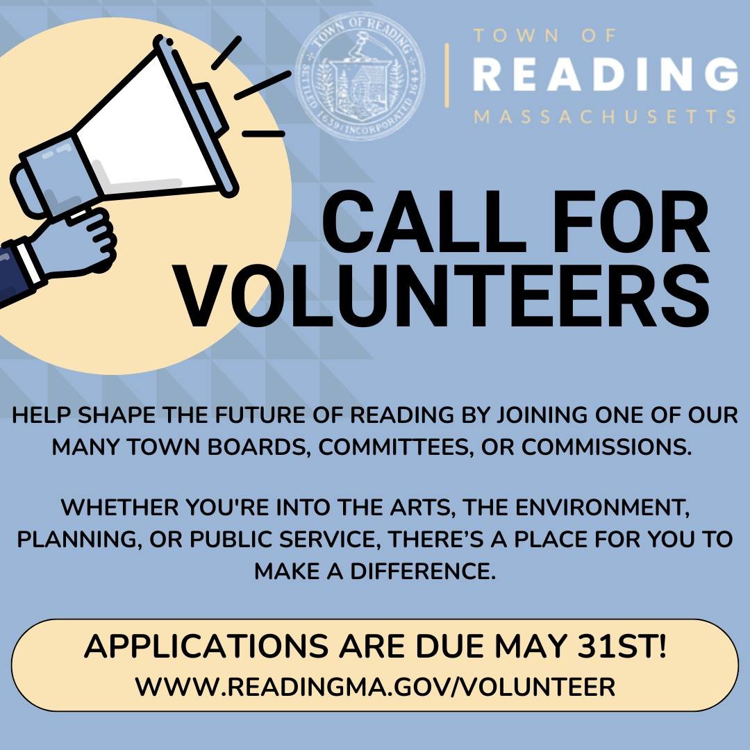 Reminder: deadline approaching to volunteer for a Reading board or committee