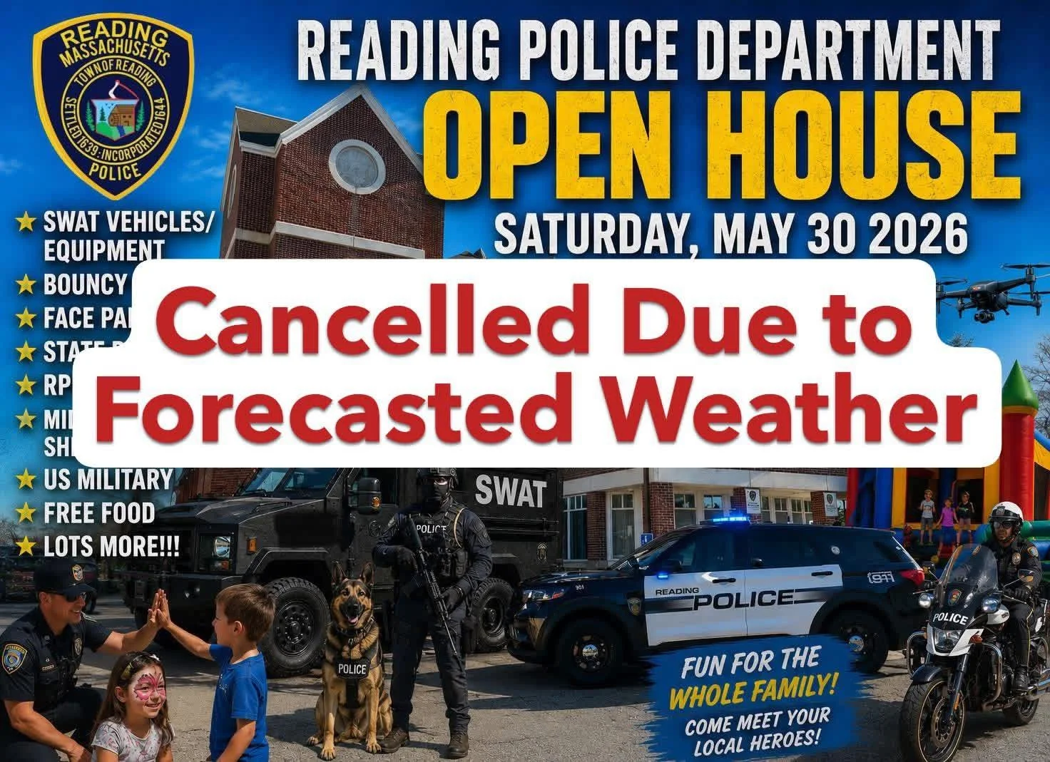 RPD Open House canceled due to weather, reschedule coming soon