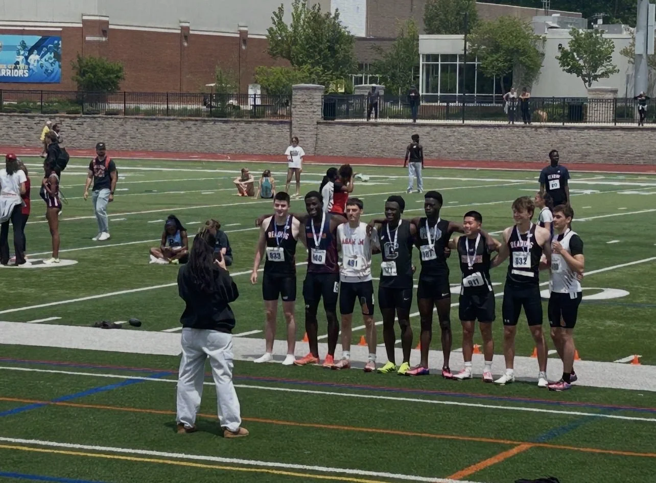 Ryan Pulpi (far left) and Zalen Puff (second from right) finished 1st and 7th in the 100m.