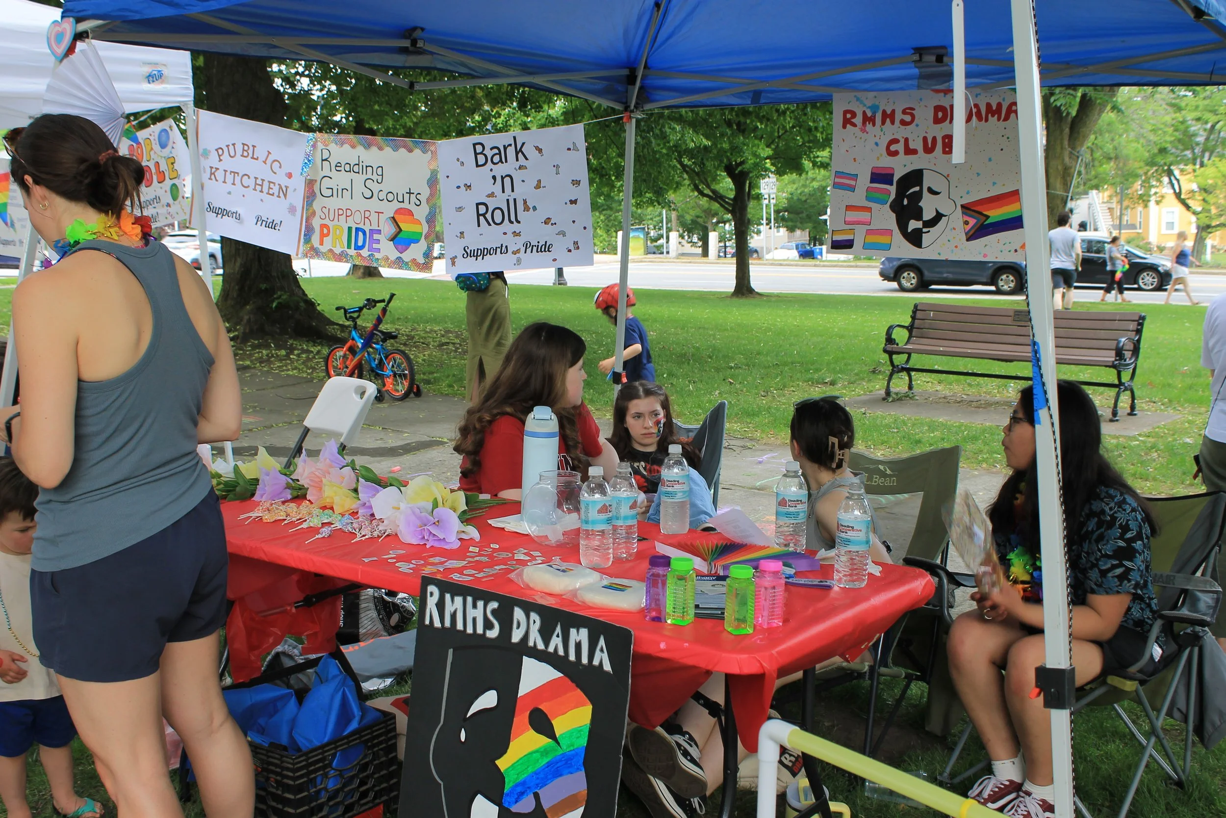 The RMHS Drama Club hosted a table on the Common during the sixth annual Pride celebration.