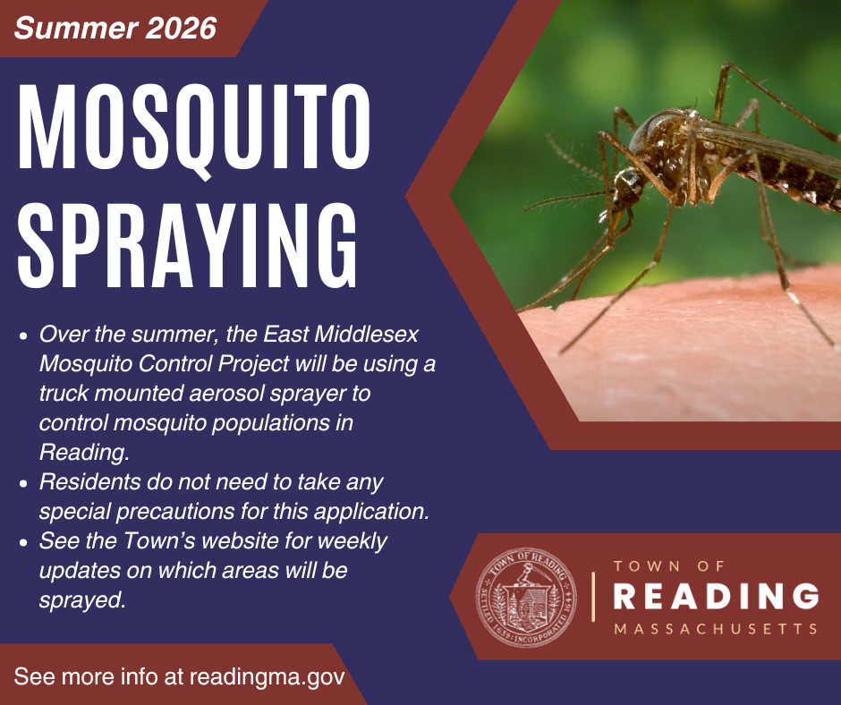 Mosquito Control spraying scheduled in Reading for late June