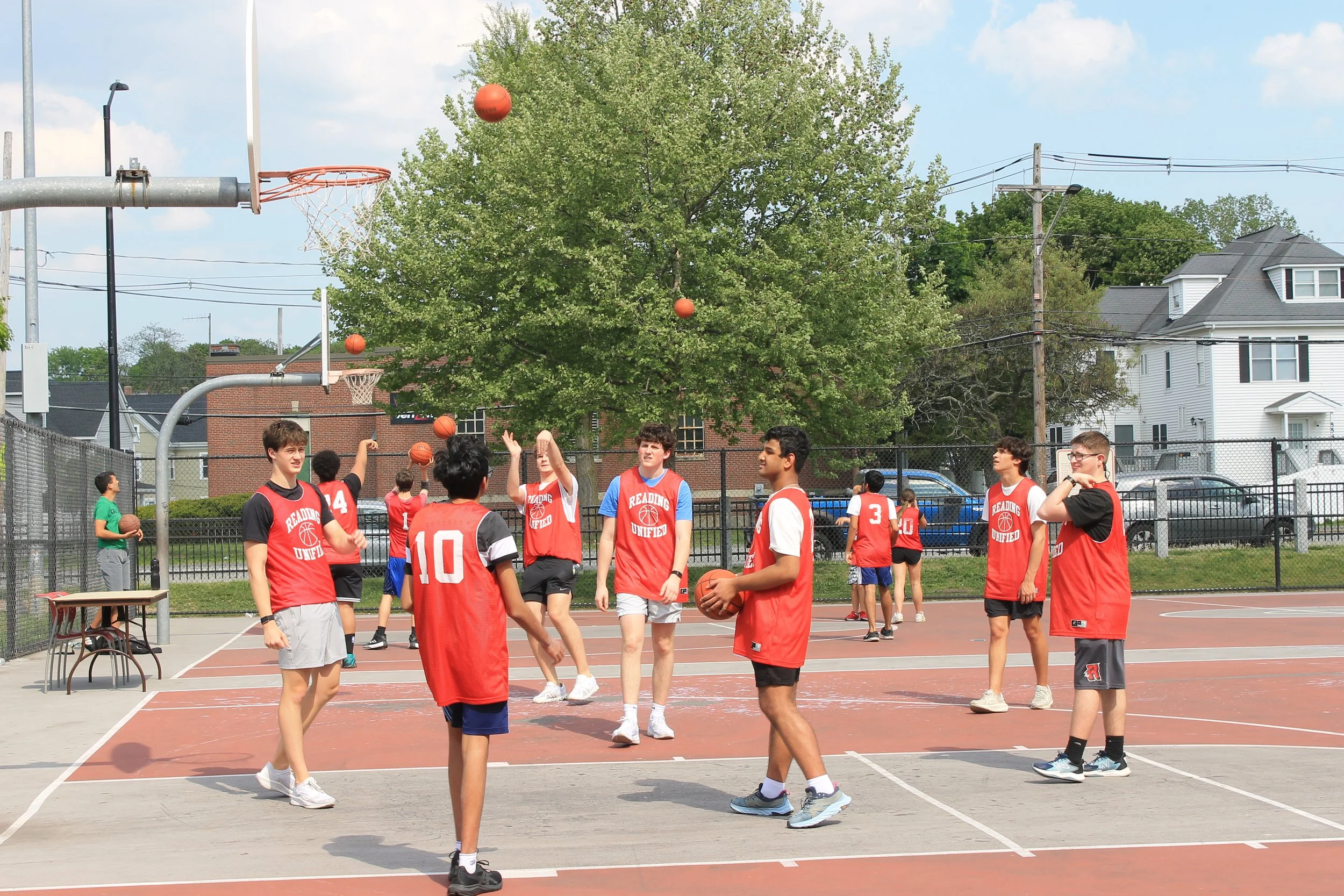 Reading Unified players warming up at the Jamboree.