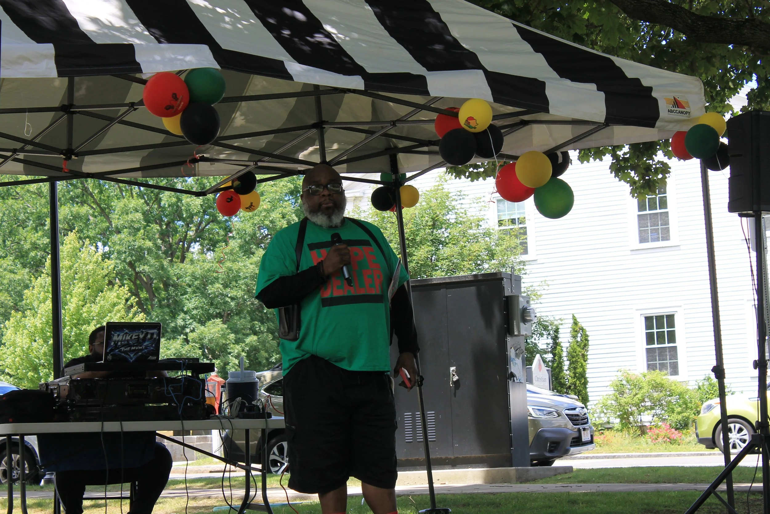 James Austin addresses the crowd during the Juneteenth celebration.