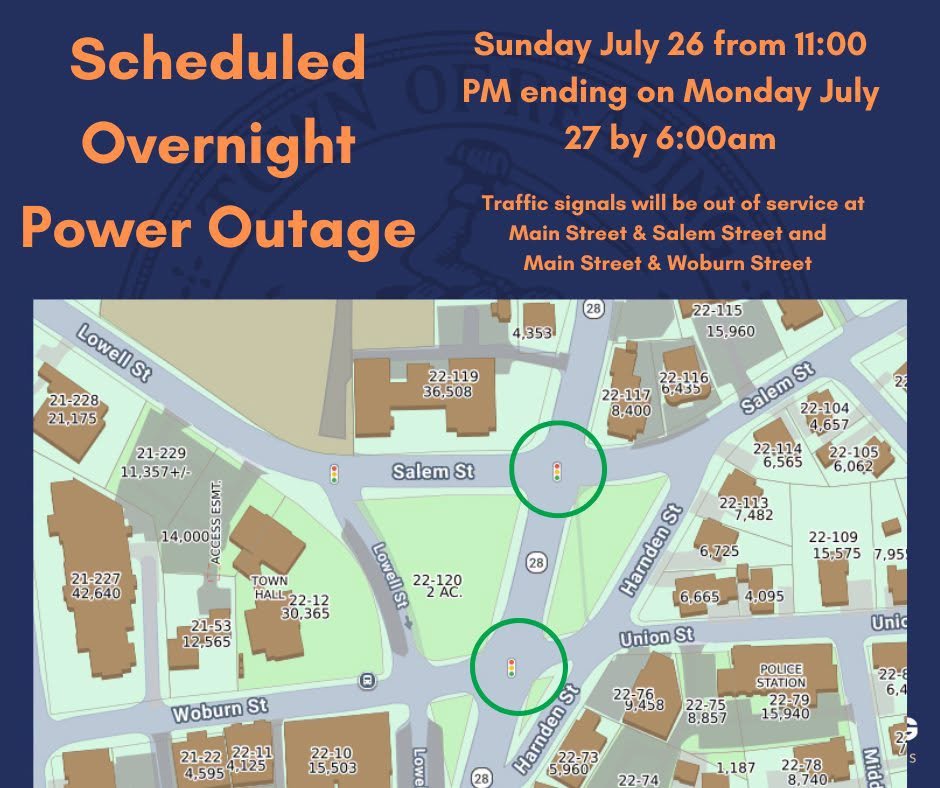 Overnight power outage planned for Main Street area as RMLD replaces transformer
