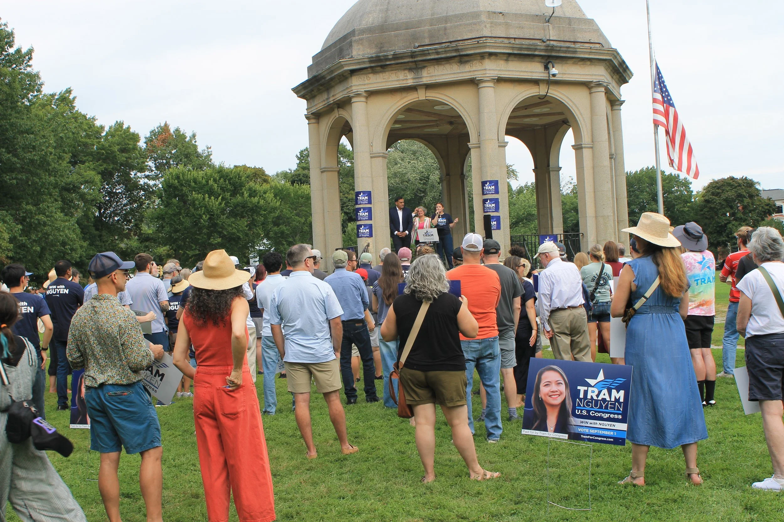 Hundreds rally for Tram Nguyen in Salem ahead of MA-06 primary