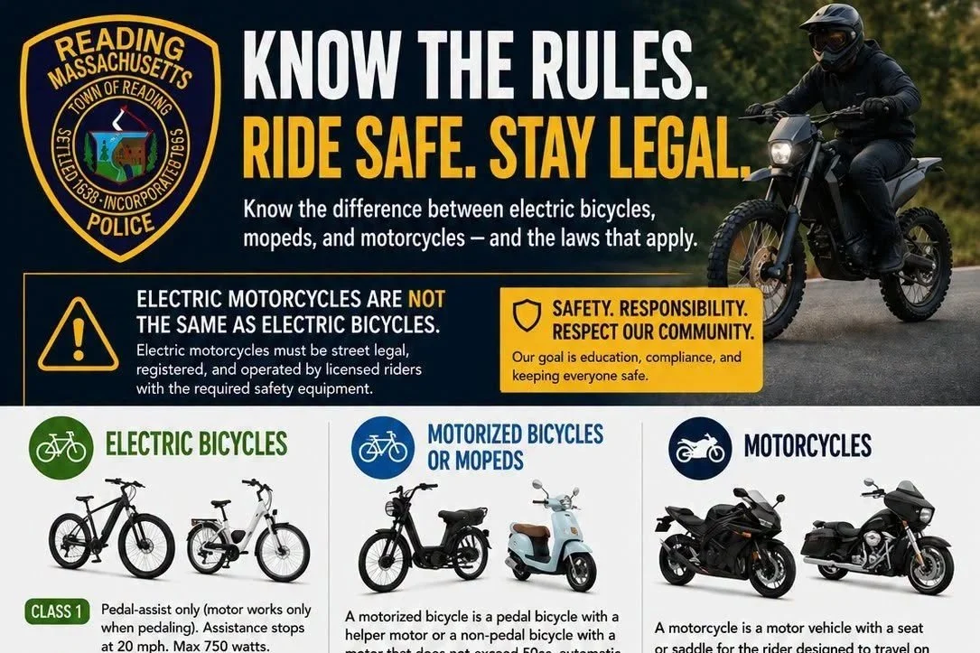 Reading Police urge riders to know the rules for e-bikes and similar 