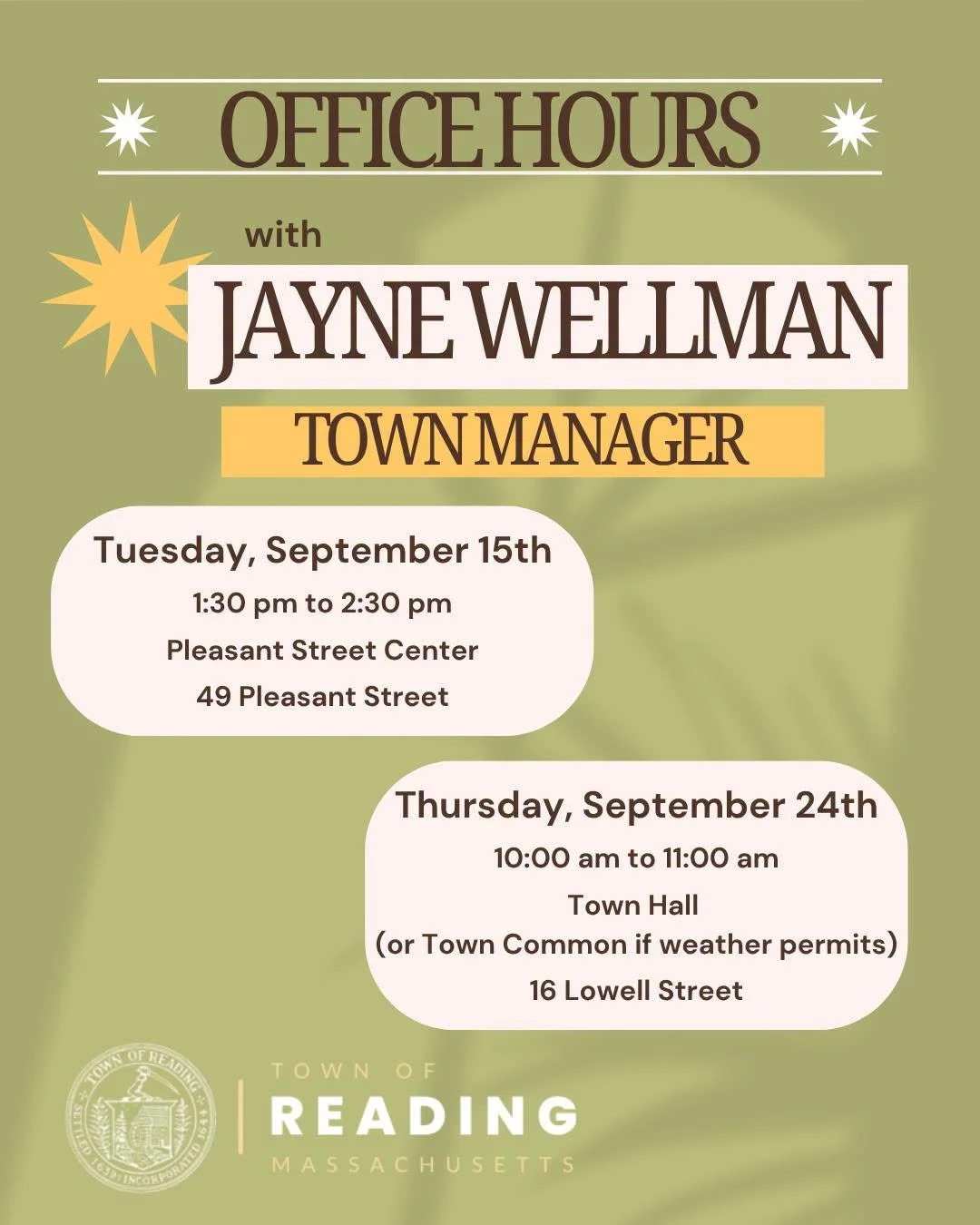 Office Hours with the Town Manager