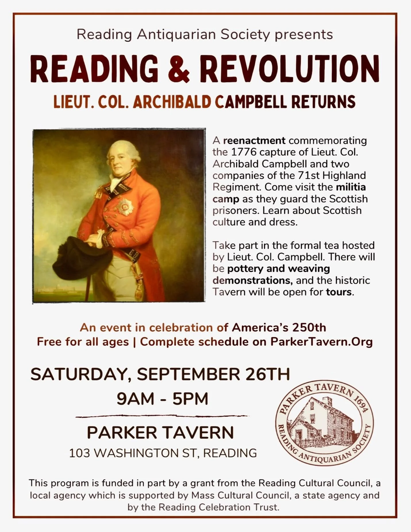 Reading & Revolution at Parker Tavern