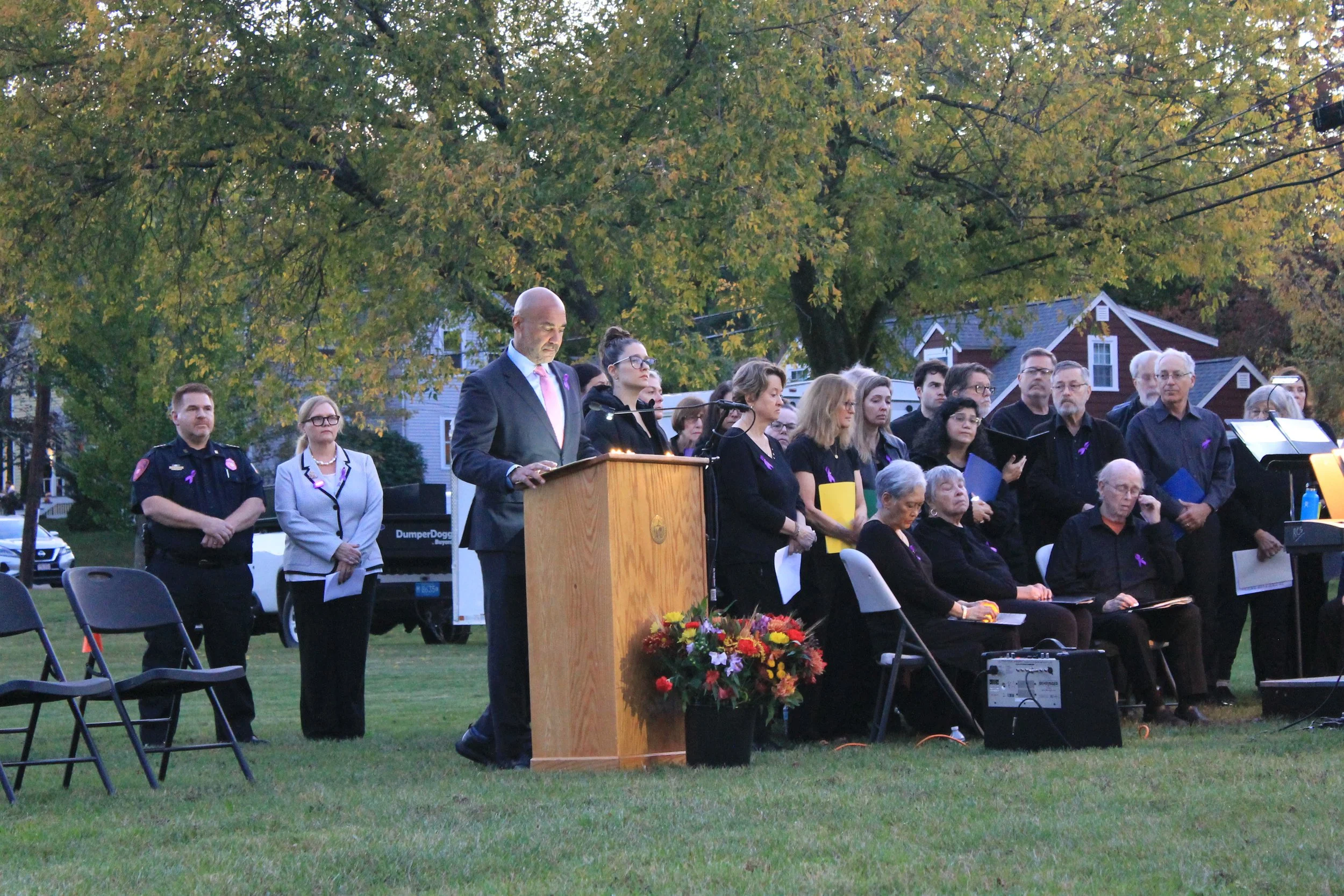 Superintendent Henry turner speaks during the program.