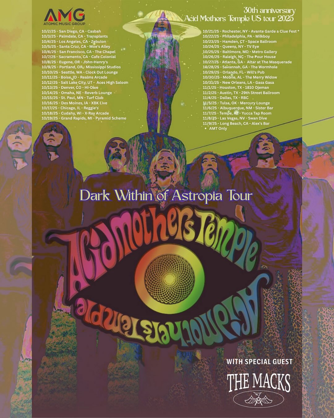 @themacksband supporting legendary psych pioneers @acidmotherstempleofficial this fall for a US tour in celebration of the Japanese icon&rsquo;s 30th anniversary. Tickets on sale now.
&bull;&bull;&bull;&bull;&bull;&bull;&bull;&bull;&bull;&bull;&bull;