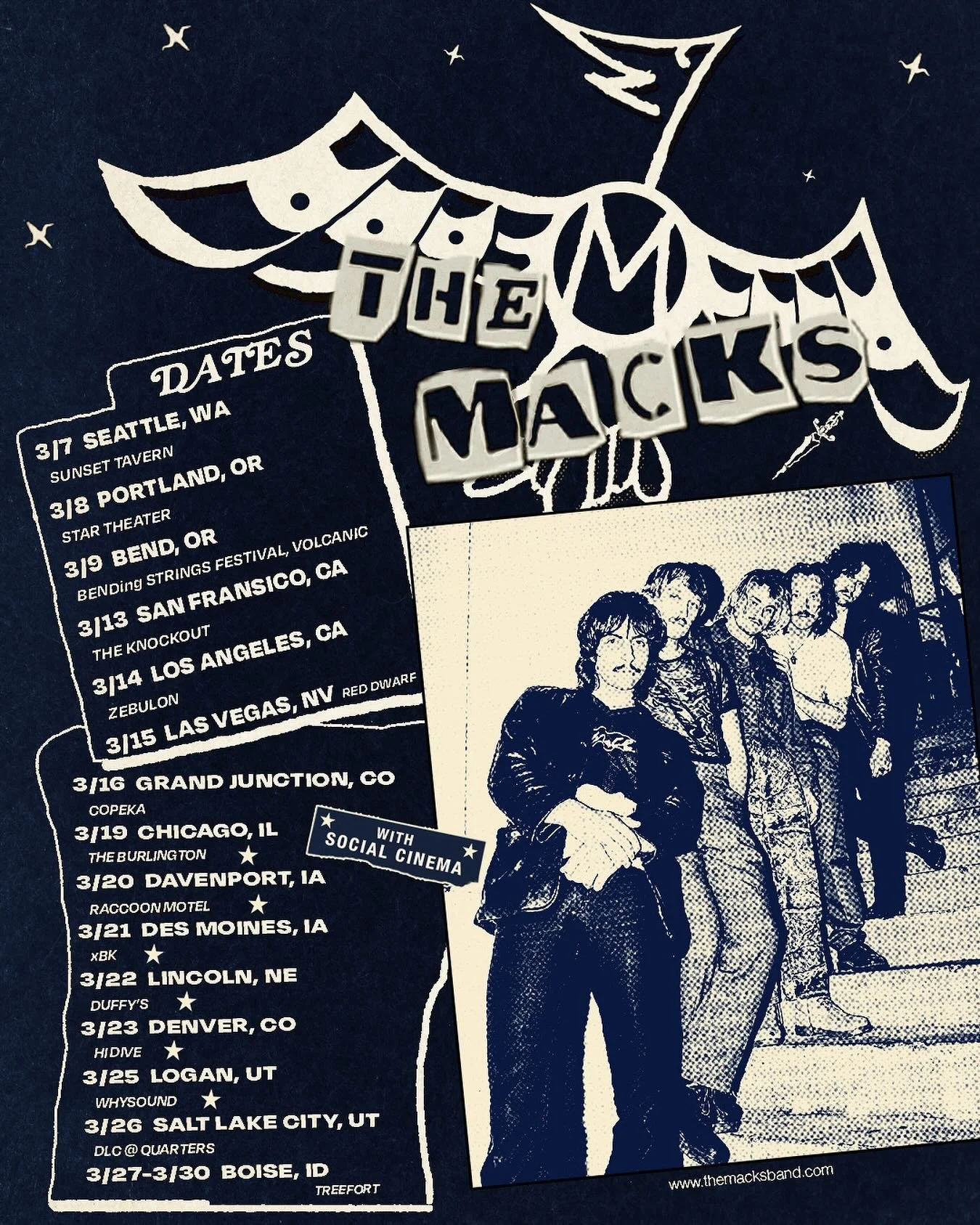 𝐁𝐞𝐞𝐩! 🚐 𝐁𝐞𝐞𝐩! 🚐 𝐅𝐢𝐫𝐬𝐭 𝐝𝐫𝐨𝐩, 𝐡𝐨𝐭 𝐨𝐟𝐟 𝐭𝐡𝐞 𝐩𝐫𝐞𝐬𝐬 𝐟𝐫𝐨𝐦 @bravobravobooking 𝐢𝐬 @themacksband 𝐖𝐞𝐬𝐭 𝐂𝐨𝐚𝐬𝐭 𝐭𝐨𝐮𝐫 𝐭𝐡𝐢𝐬 𝐌𝐚𝐫𝐜𝐡!

𝐓𝐢𝐜𝐤𝐞𝐭𝐬 𝐚𝐯𝐚𝐢𝐥𝐚𝐛𝐥𝐞 𝐧𝐨𝐰 𝐚𝐭 𝐰𝐰𝐰.𝐭𝐡𝐞𝐦𝐚𝐜𝐤𝐬𝐛𝐚