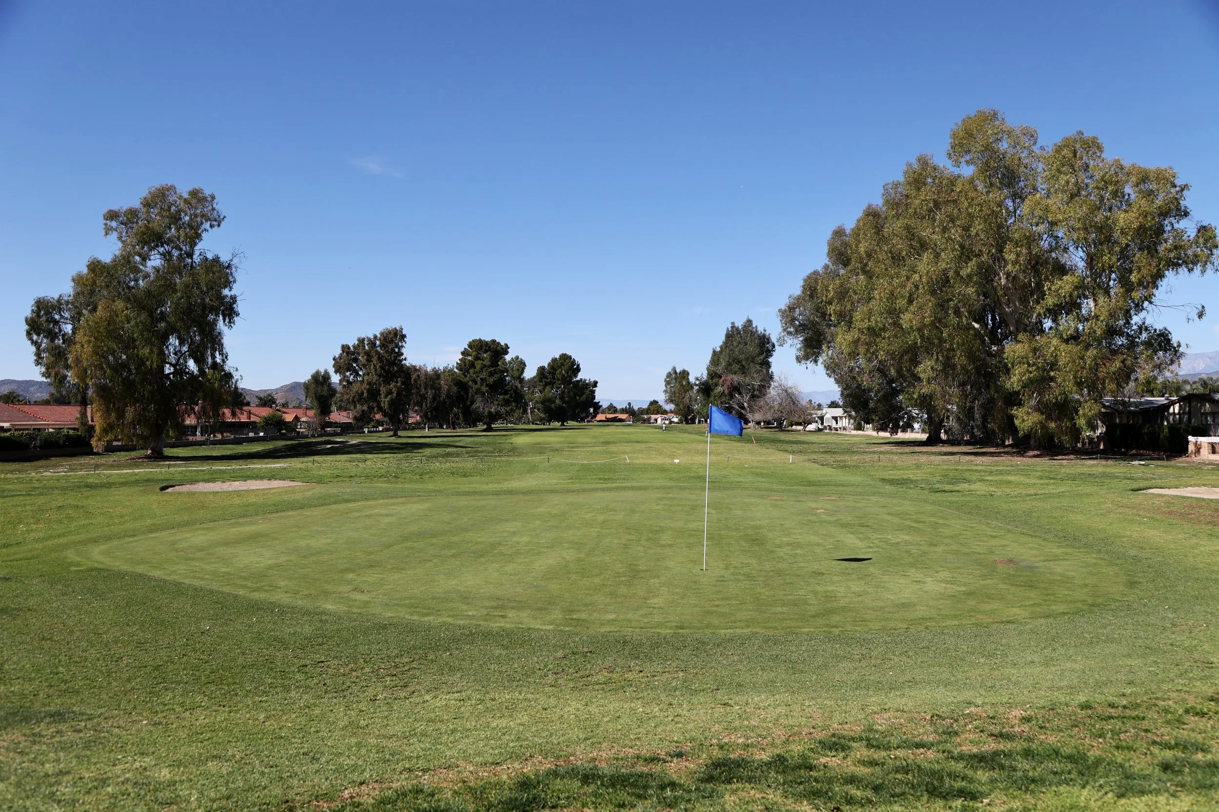 Seven Hills Golf Club 9th hole putting green in Hemet, Ca.
