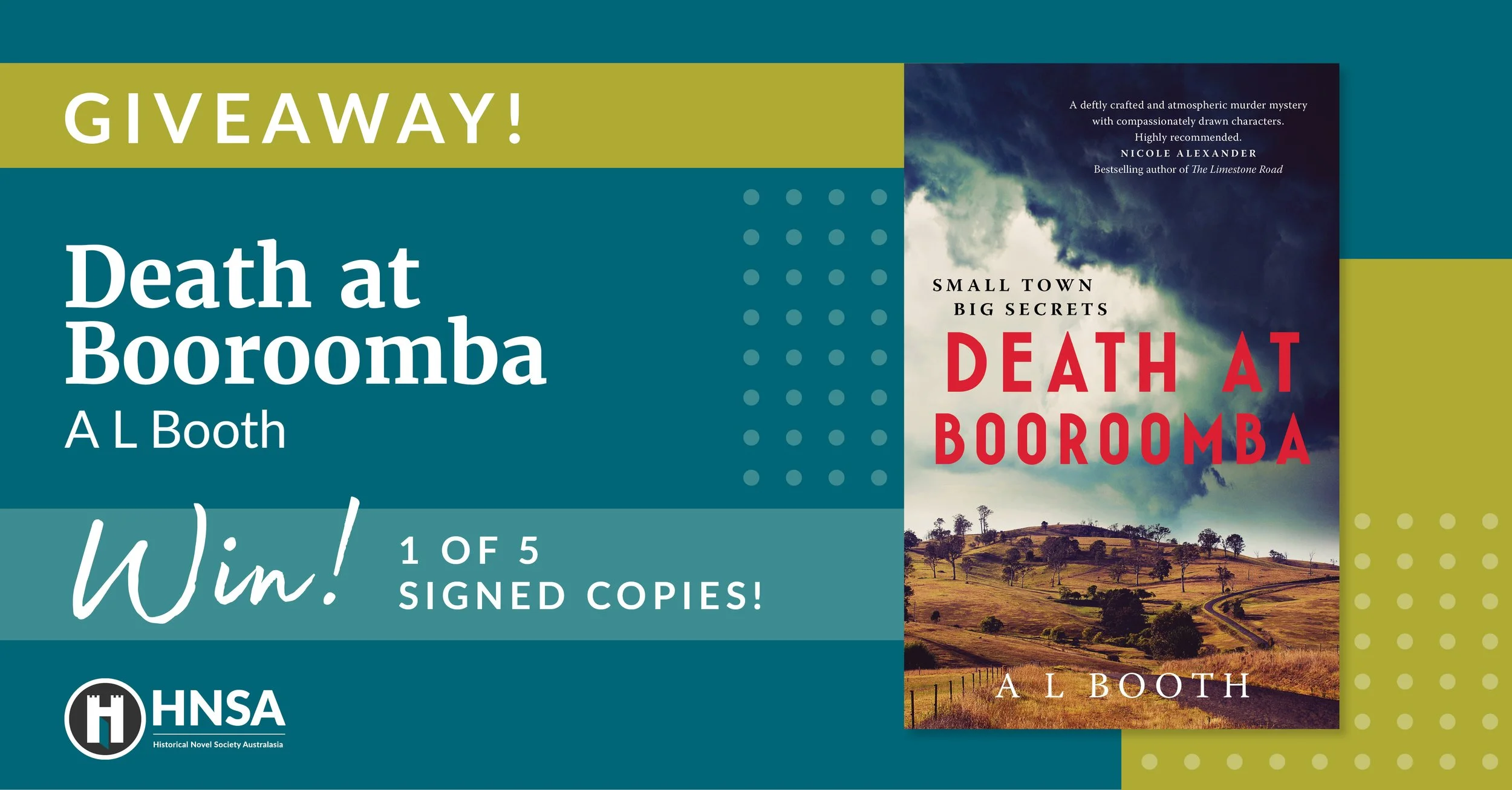Giveaway - ‘Death at Booroomba’ by A L Booth