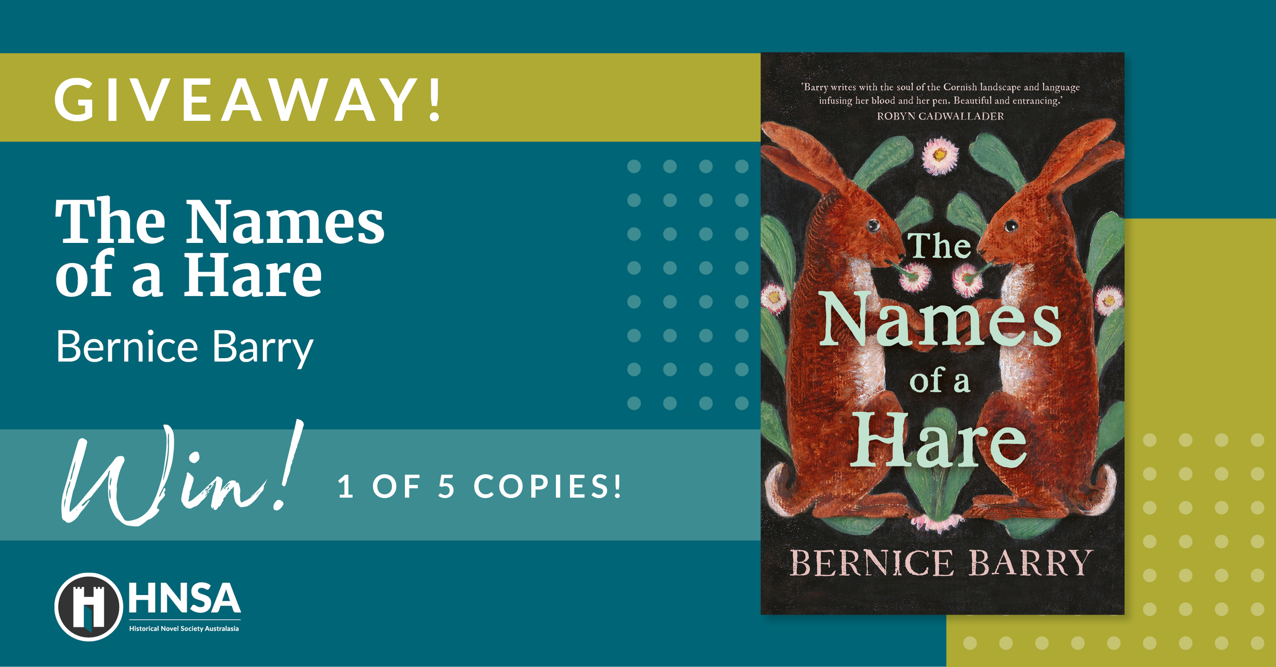 Giveaway - The Names of a Hare by Bernice Barry