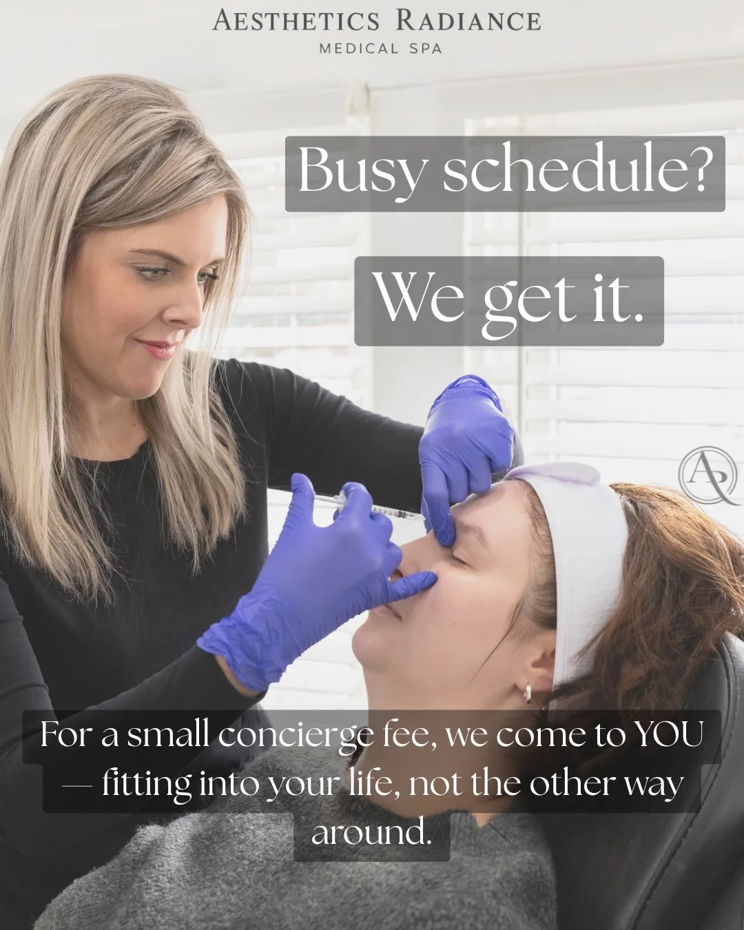 Because true luxury isn&rsquo;t just a place&mdash;it&rsquo;s an experience designed around you.

Our concierge services bring expert aesthetic care directly to your door, seamlessly fitting into your life. Quiet, personalized, and intentional.

This