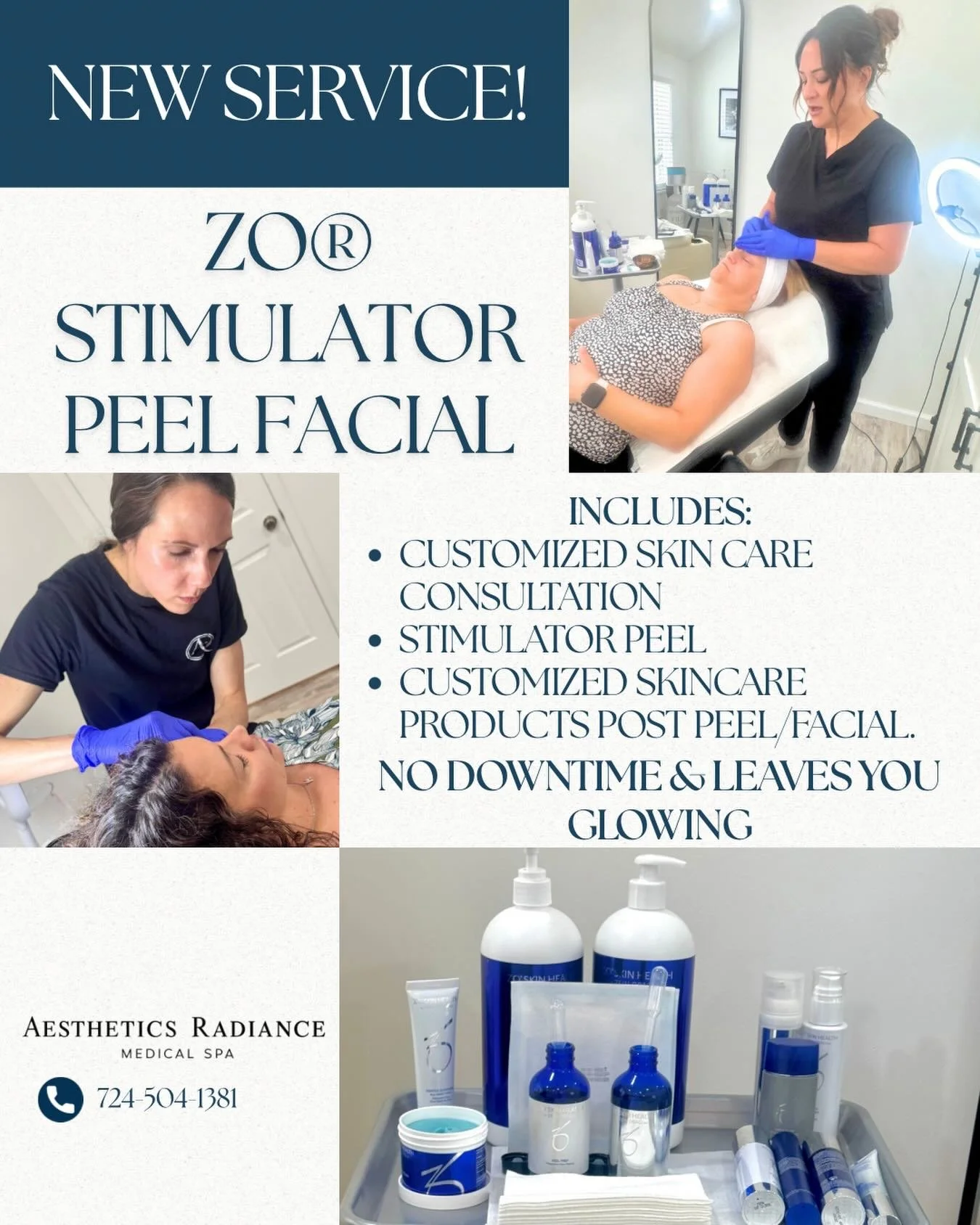 ✨ NEW SERVICE ALERT ✨

Did you miss our ZO Peel Event? Don&rsquo;t worry&mdash;we&rsquo;ve got you covered! 💙

The ZO&reg; Stimulator Peel Facial is officially joining our treatment menu and it&rsquo;s the perfect way to achieve that healthy, radian